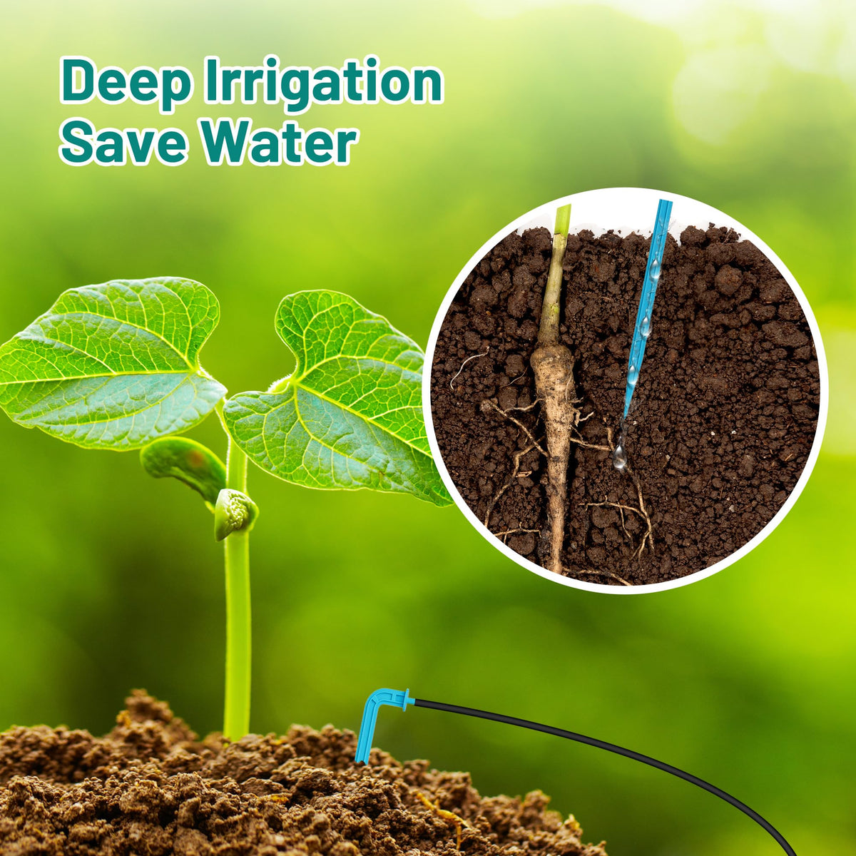 Biling Automatic Drip Irrigation Kit, 8W Solar Irrigation System with Battery for Garden with Digital Programmable Timing Modes, Solar Watering System Take Care Your Plants