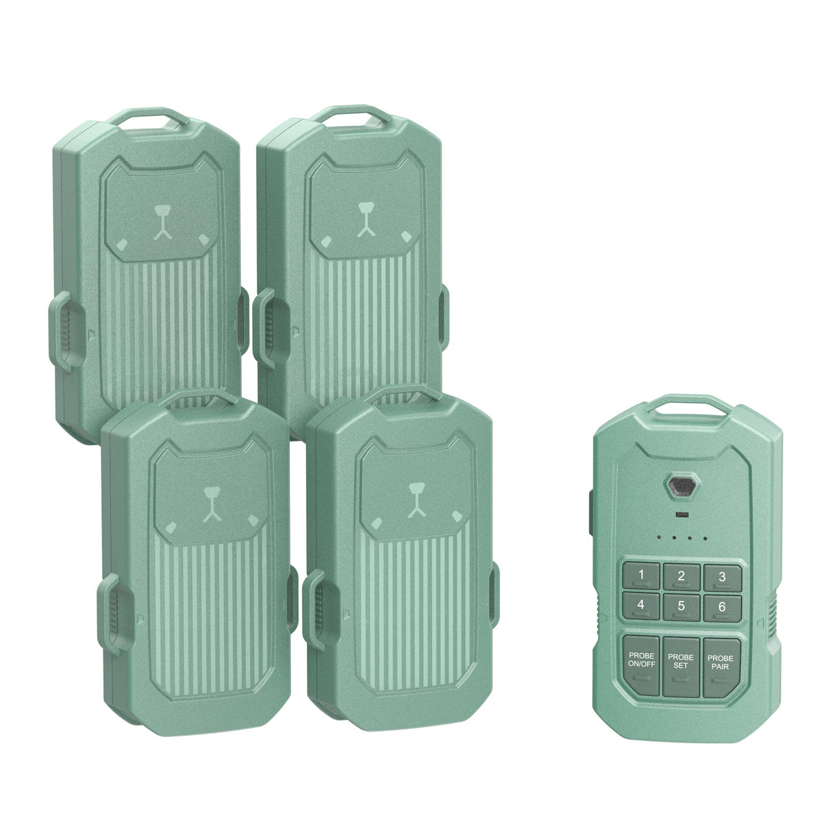 Portable Radar Perimeter Security Alarm System, Green (1 Receiver + 4 Detectors)