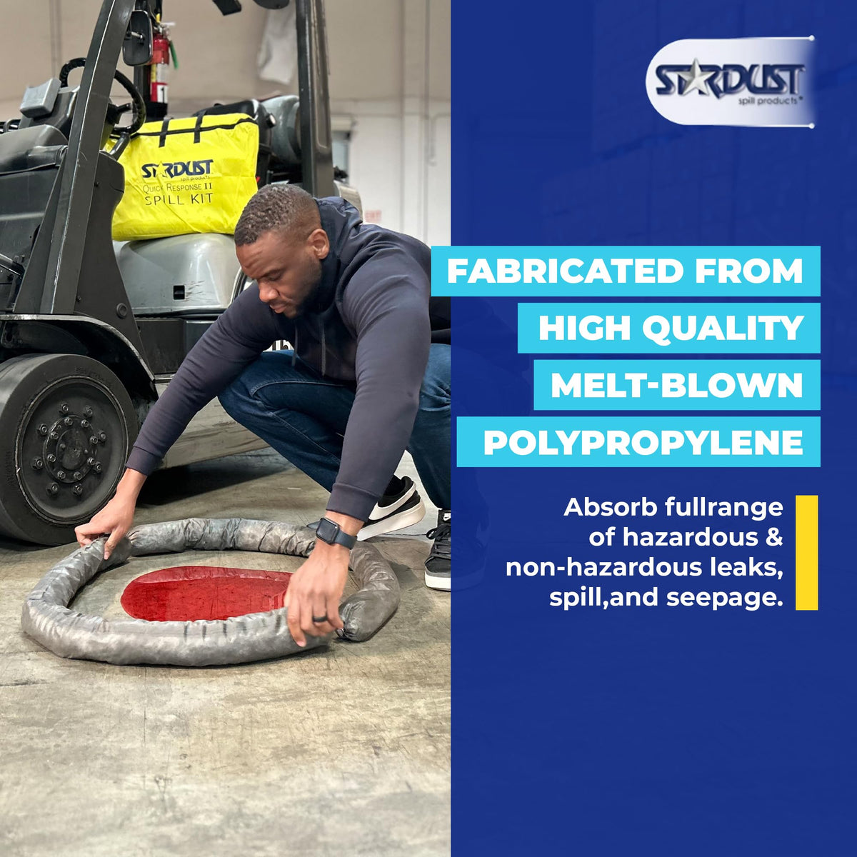 Stardust Spill Products Universal Spill Kit – OSHA Compliant Solution for Vehicles, Industrial, & Restaurant Use, Emergency Response Chemical, Water, & Bodily Fluid Cleanup, 2-Pack