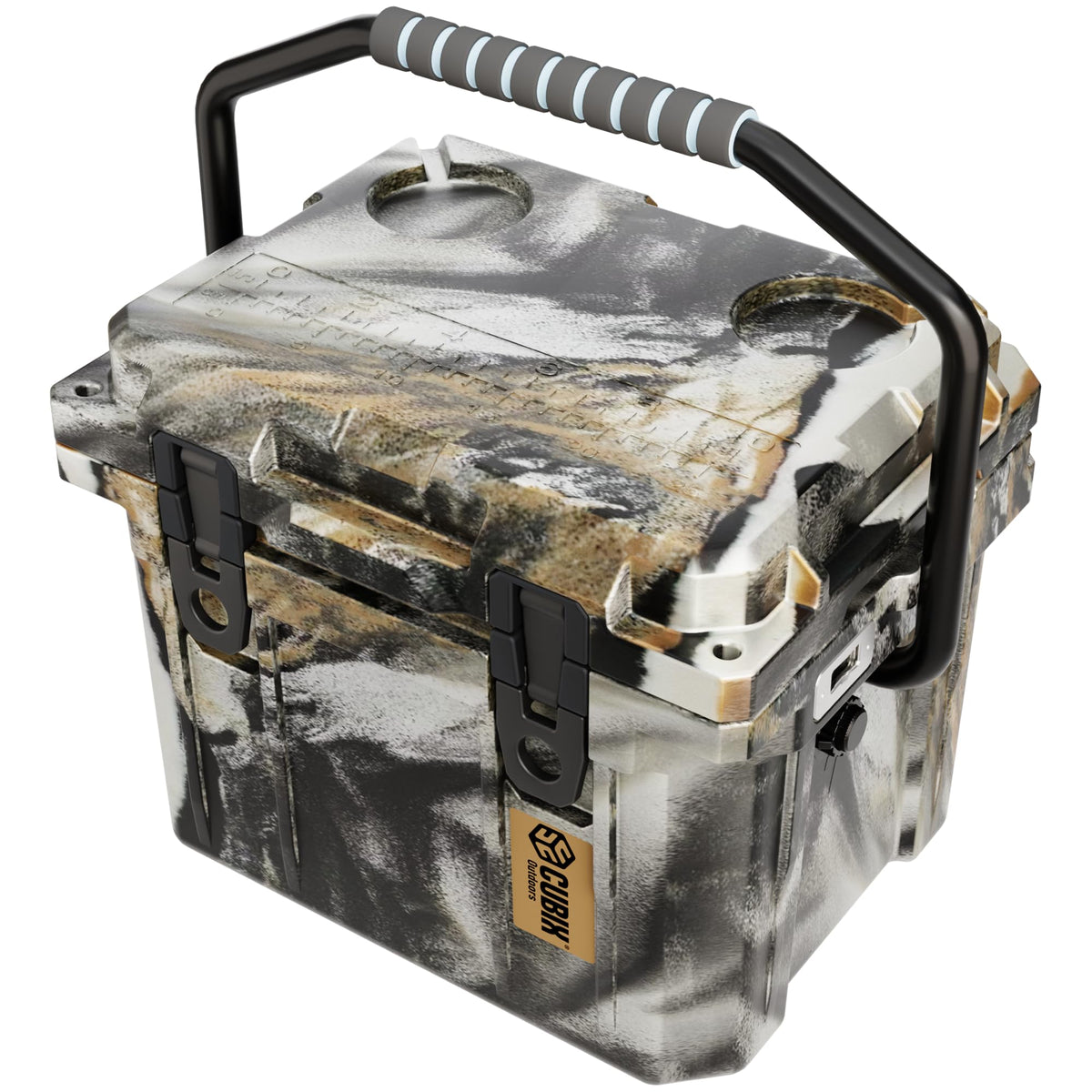 Cubix Outdoors QuadraX 10QT Rotomolded Cooler – 3-Day Ice Retention, Personal Hard Cooler for Camping Fishing Hunting Tailgating Lunch Job Site, 2 Cup Holders, Bottle Opener, Limited