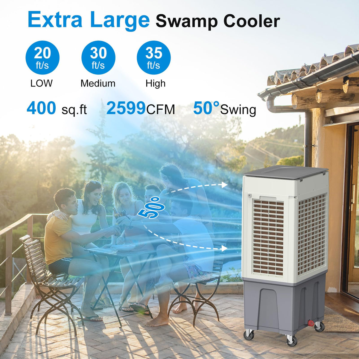 Slkdrft Portable Air Conditioner, 3 in 1 Evaporative Swamp Air Cooler,
