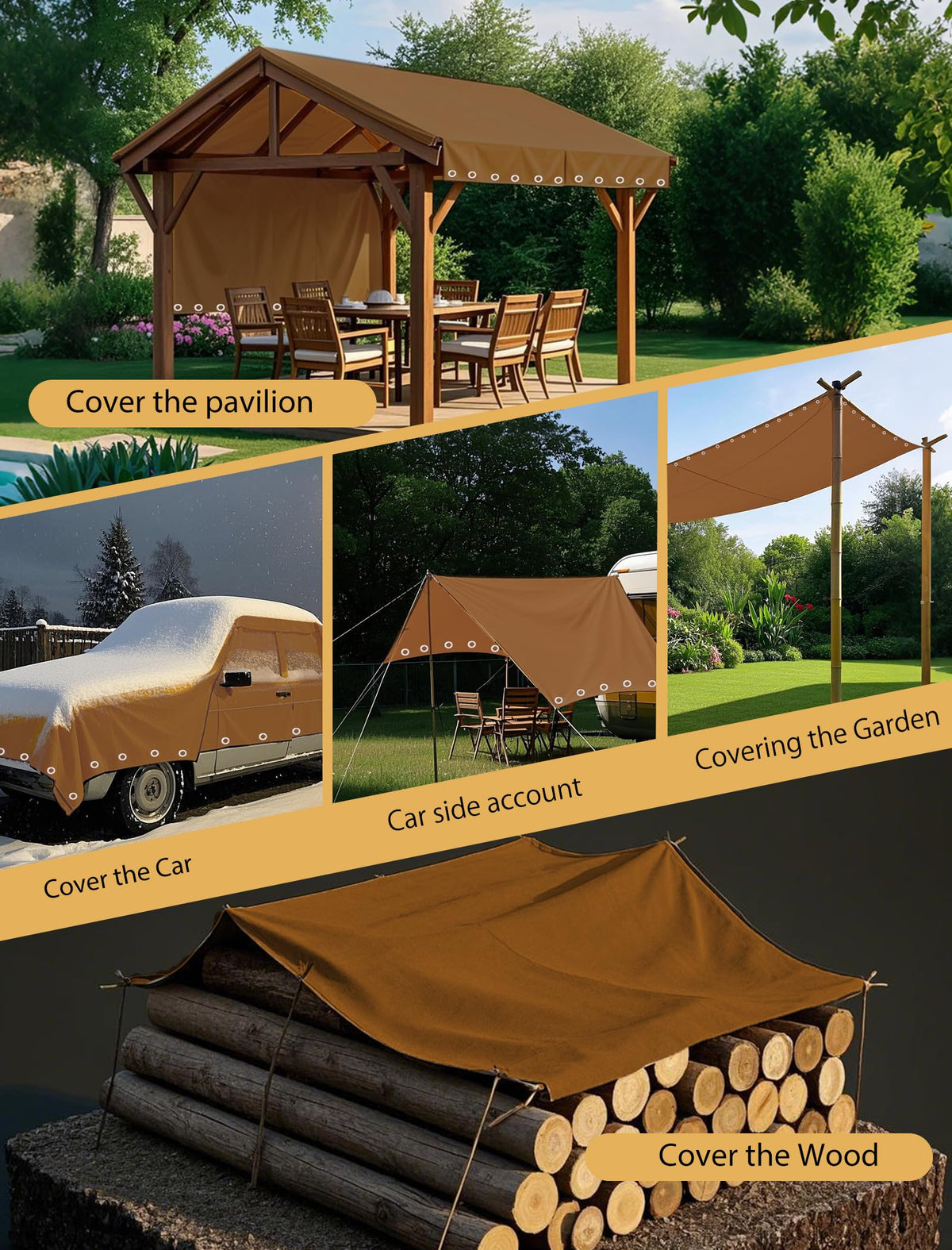 Erfolkerz Canvas Tarp 16x20ft 22Mil Water-Resistant Tarps with Aluminum Grommets, 14OZ UV-Resistant Tarpaulin,Heavy-Duty Multi-Use Cloth Covers for Wood/Car/Roof/Boat/Camp/Canopy