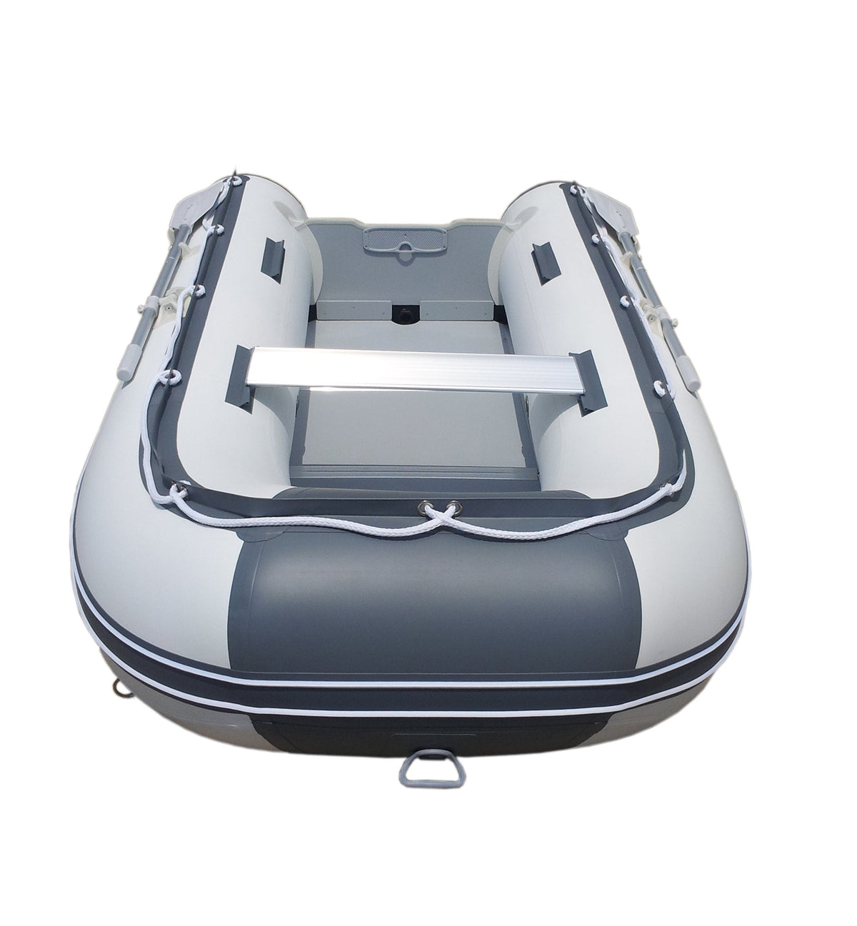 Newport 10ft 6in Newport Model Inflatable Dinghy Boat Transom Sport Tender - 5 Person - 15HP USCG Rated, White/Gray