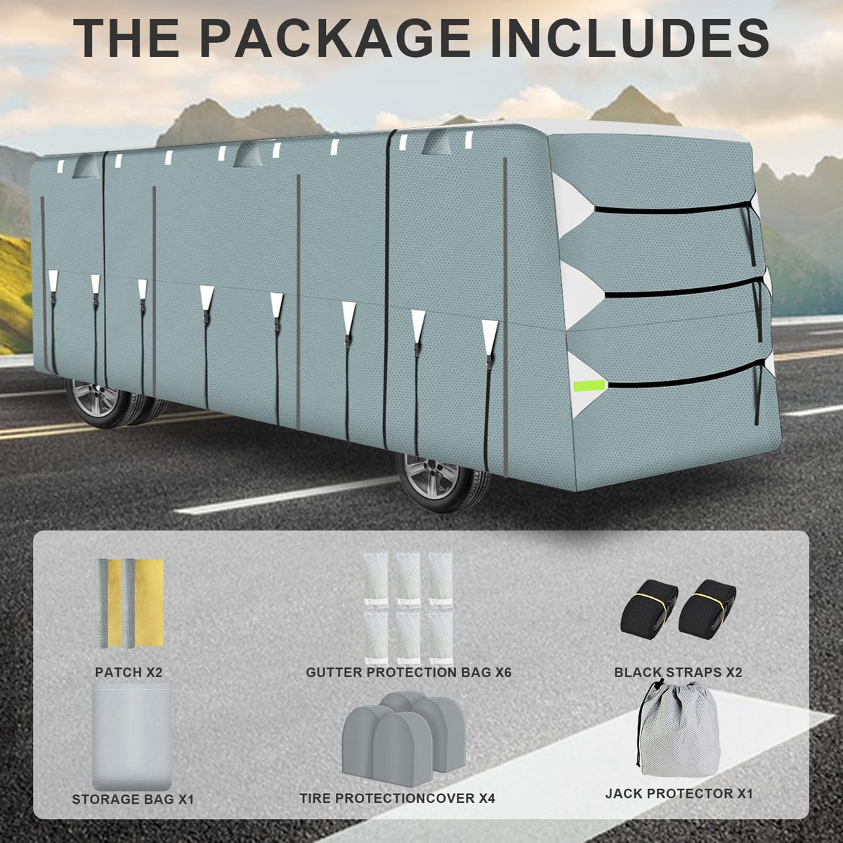 MuRealy Upgraded 37-40 ft RV Covers, Extra-Thick Camper Cover, 2025 New Travel Trailer RV Cover, Tearproof Waterproof Windproof Anti-UV