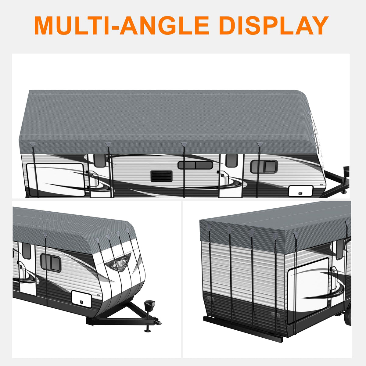 Camper Trailer Rv Roof Cover - Utility Travel Class A/B/C Pop Up Heavy Duty Covers 5th Wheel Sun Shade Motorhome Heat Equipment Motor Home Canopy Waterproof Tarp Heavy Hail Canvas,31.2 FT x12.5 FT