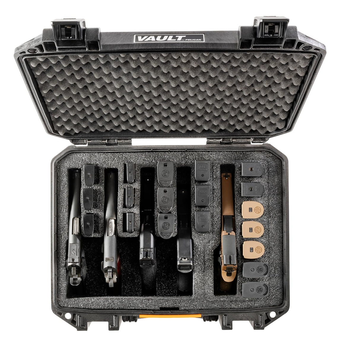 Pelican Vault v300-5 Pistol and 19 Magazine Pre-Cut Foam Gun Case (Black)