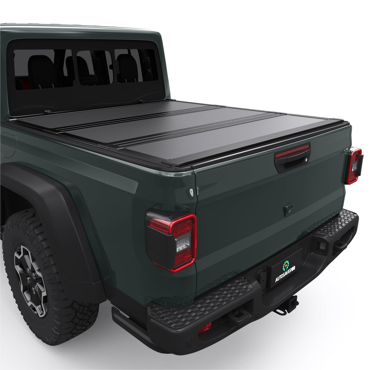 AUTOSAVER88 Low-Profile Hard Tri Fold Truck Bed Tonneau Cover Fit for Jeep Gladiator JT 2020 2021 2022 2023 2024 2025 2026 with 5ft Bed with Trail Rail System