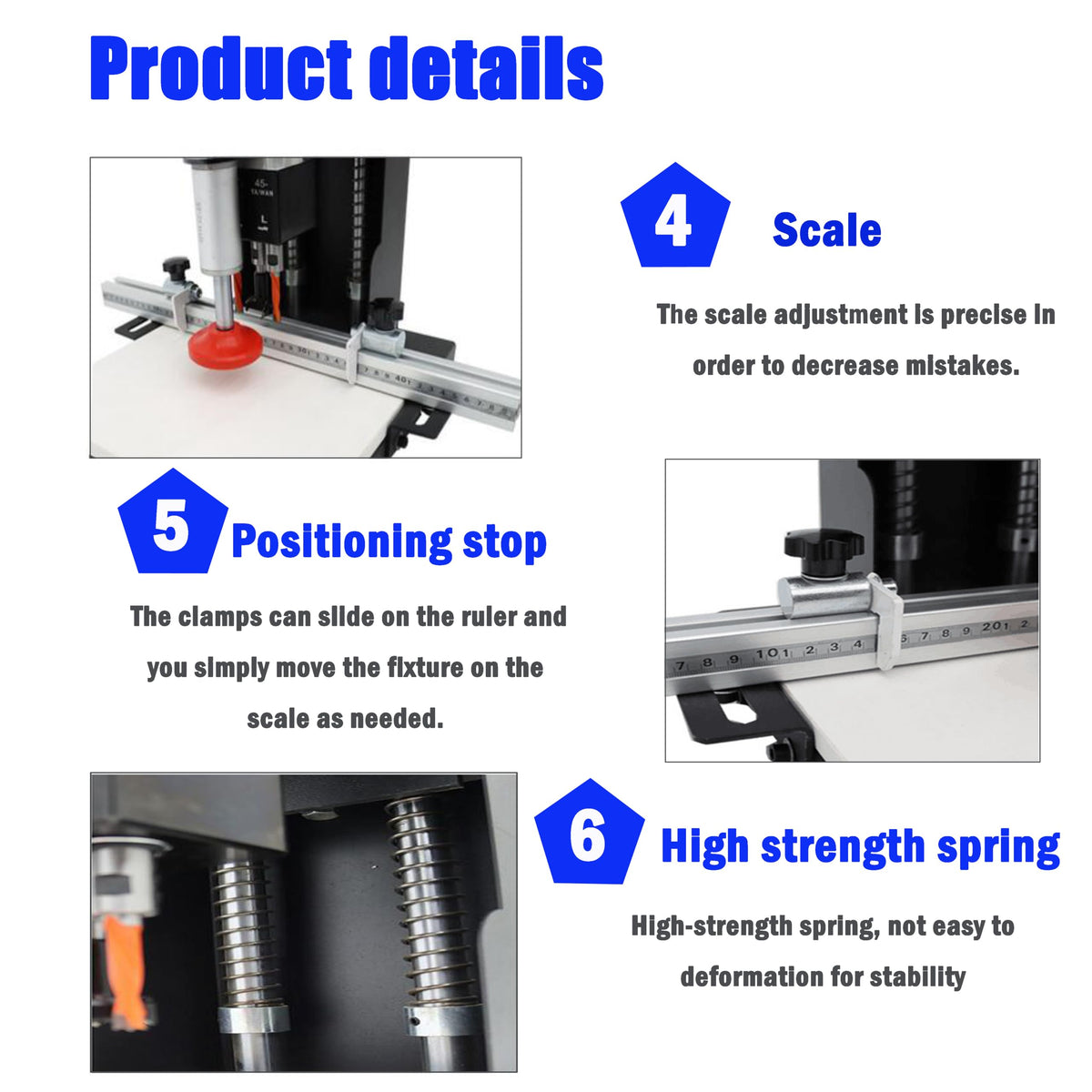 TECHTONGDA Electric Hinge Drilling Machine Portable Puncher Hand-Held Drilling Equipment Woodworking Hole Drilling, Depth 0-40mm 45-9.5