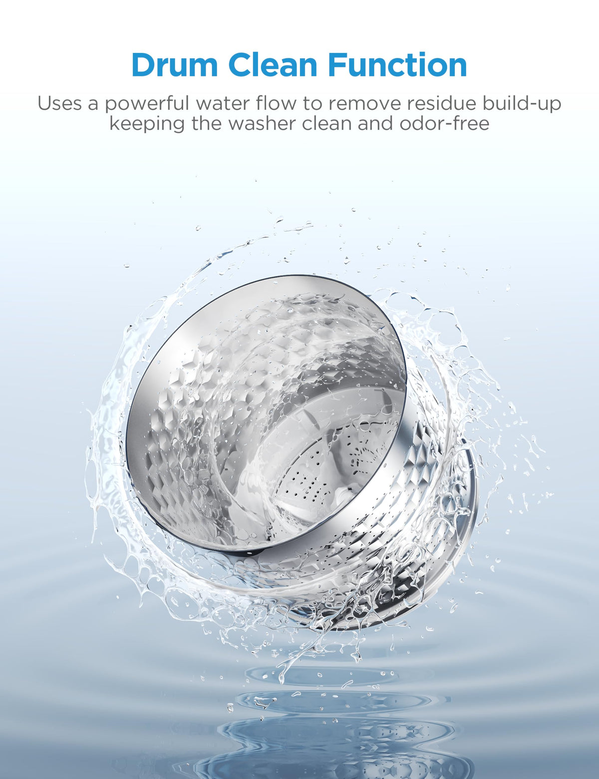 Midea Portable Washing Machine, 0.9 cu. ft with 6 Cycles, Drum Clean, Quick, Stainless Steel Tub, Transparent Lid, LED Display Washing Machine, White