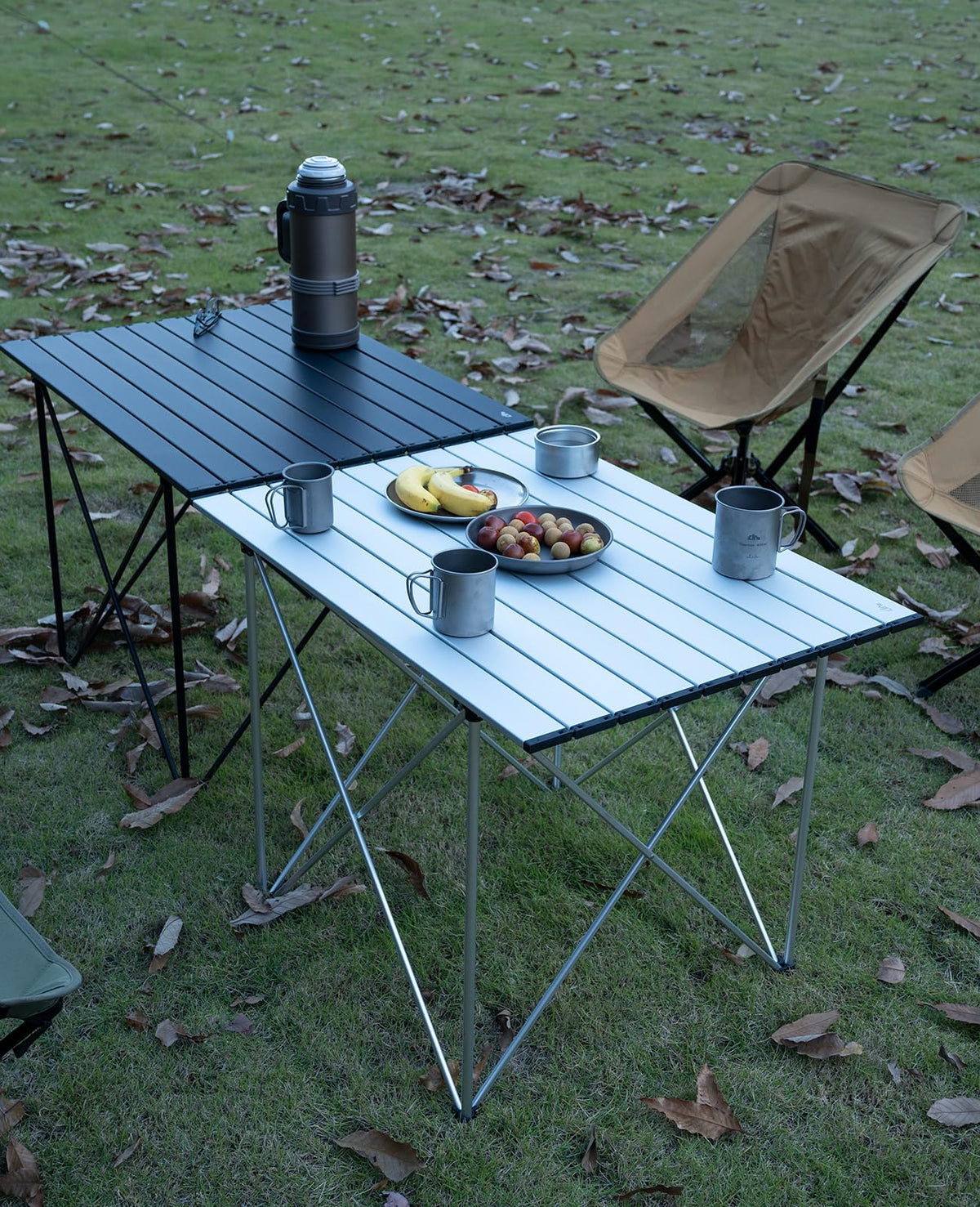 iClimb 1 Light Folding Table and 2 Ultralight Anti-Sinking Folding Chair Bundle for Adults Outdoor Camping Beach Concert