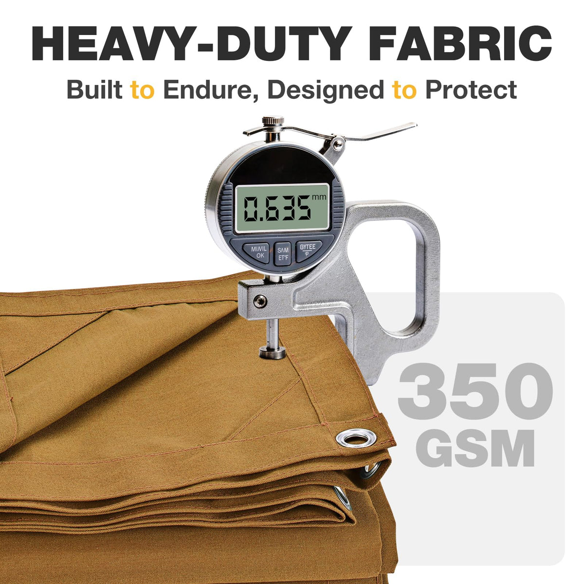 Winpull Heavy Duty Canvas Tarp 12x20 ft, 12oz (350 GSM) Polyester Canvas Water-Resistant Tarp with Rustproof Grommets, Tear-Resistant Outdoor Cover for Wood Piles, Camping, Trailer & Equipment