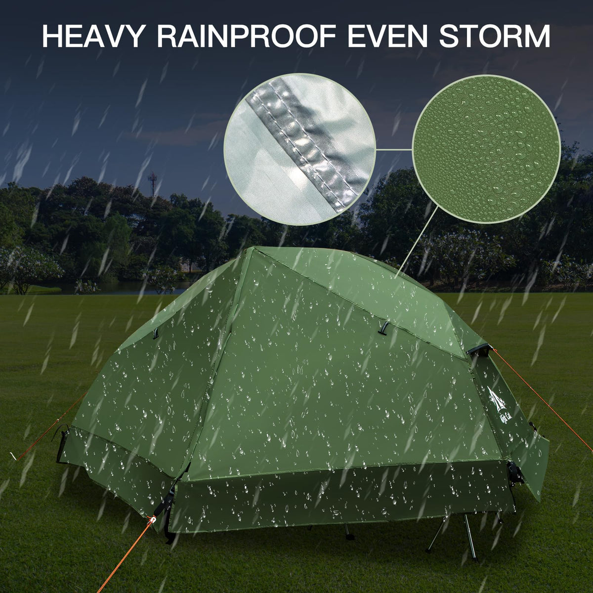 Night Cat Camping Cot Tent with Self-Inflating Sleeping Pad and Camping Sleeping Bag Waterproof 1-Person Off-Ground Combo Cot Bed for Adults Portable Easy Set-up Tent