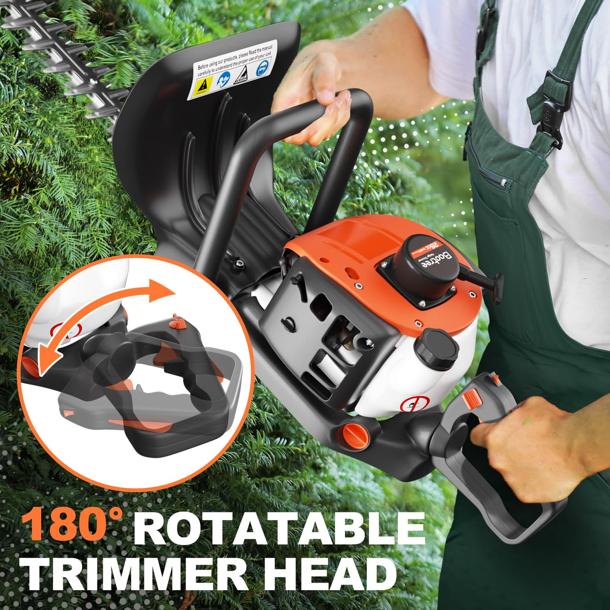24-Inch 26cc 2 Cycle Gas Powered Dual Sided Hedge Trimmer (18cc)