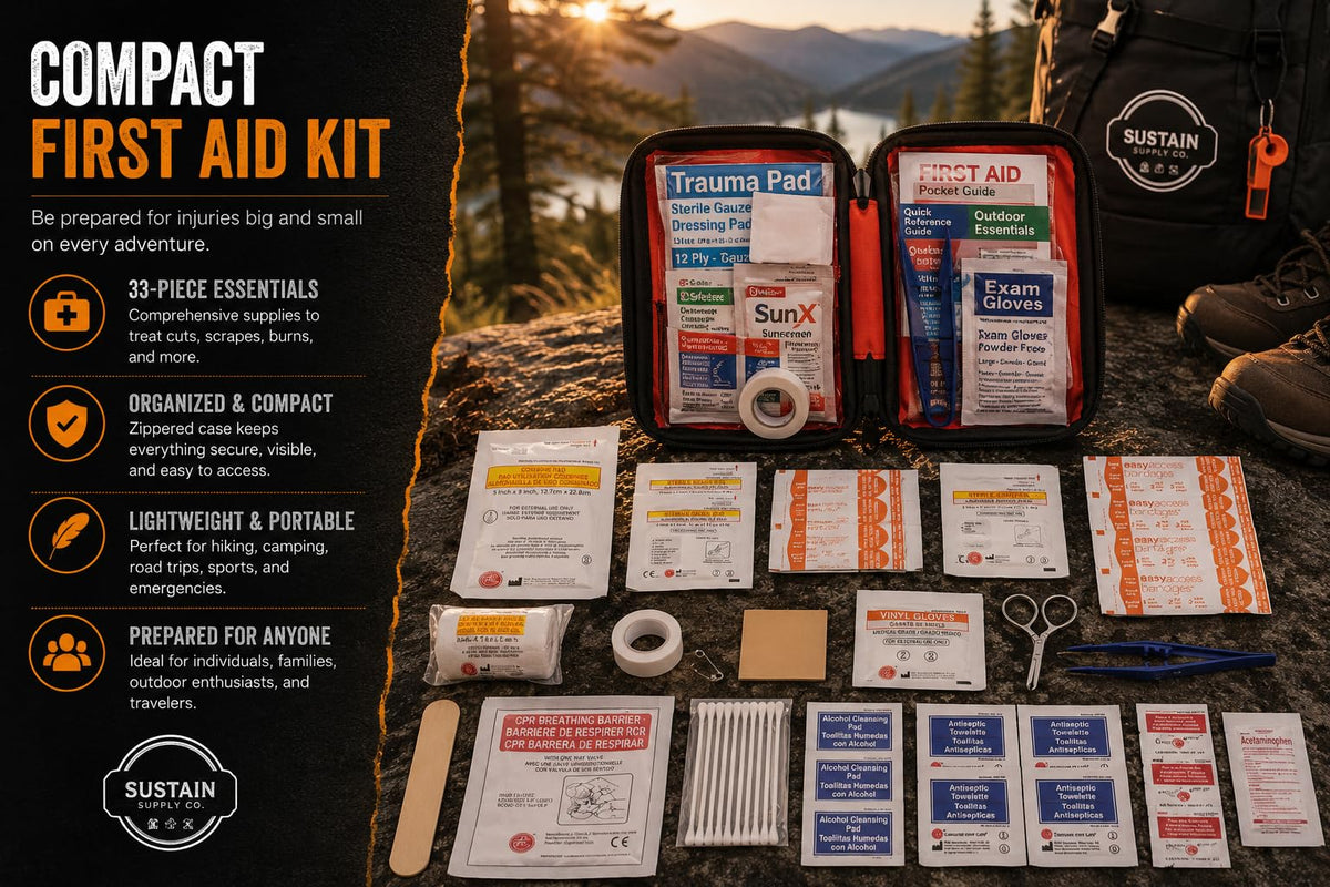 Sustain Supply 70491 2-Person 72-Hour Emergency Survival Kit Backpack Complete Disaster Preparedness Pack w/Food, Water, First Aid Kit, Tools & Shelter Gear for Earthquake, Hurricane & Evacuation