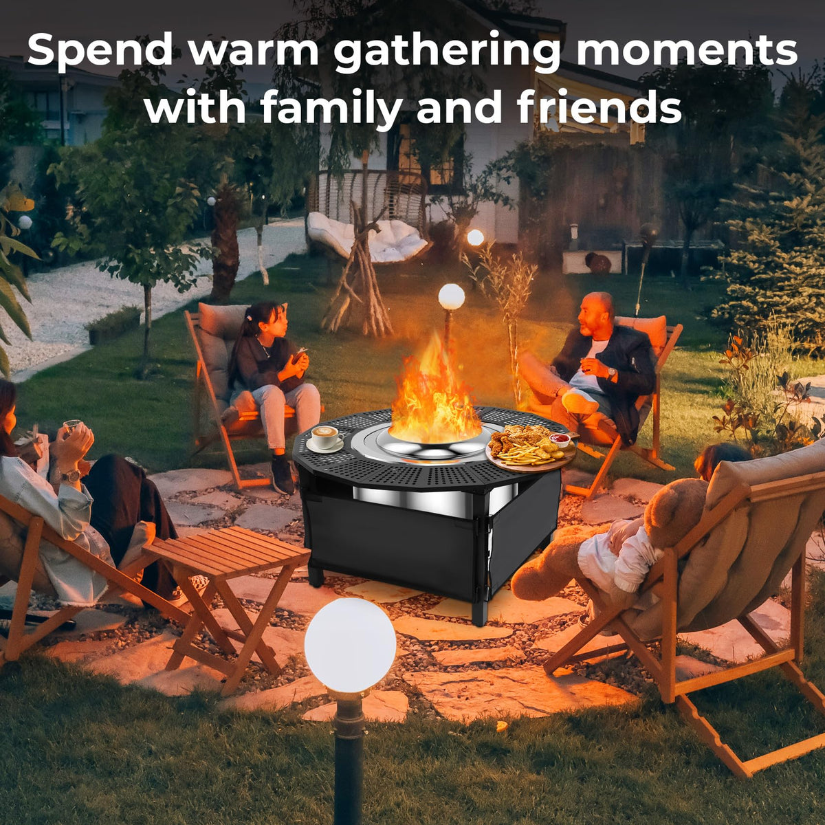 40-Inch Fire Pit Surround for Solo Stove Surround, 360° Safety Protection for Solo Stove Bonfire Accessories, Rust-Resistant Metal, Resistant to High Temperatures, Inner Diameter of 24 Inches