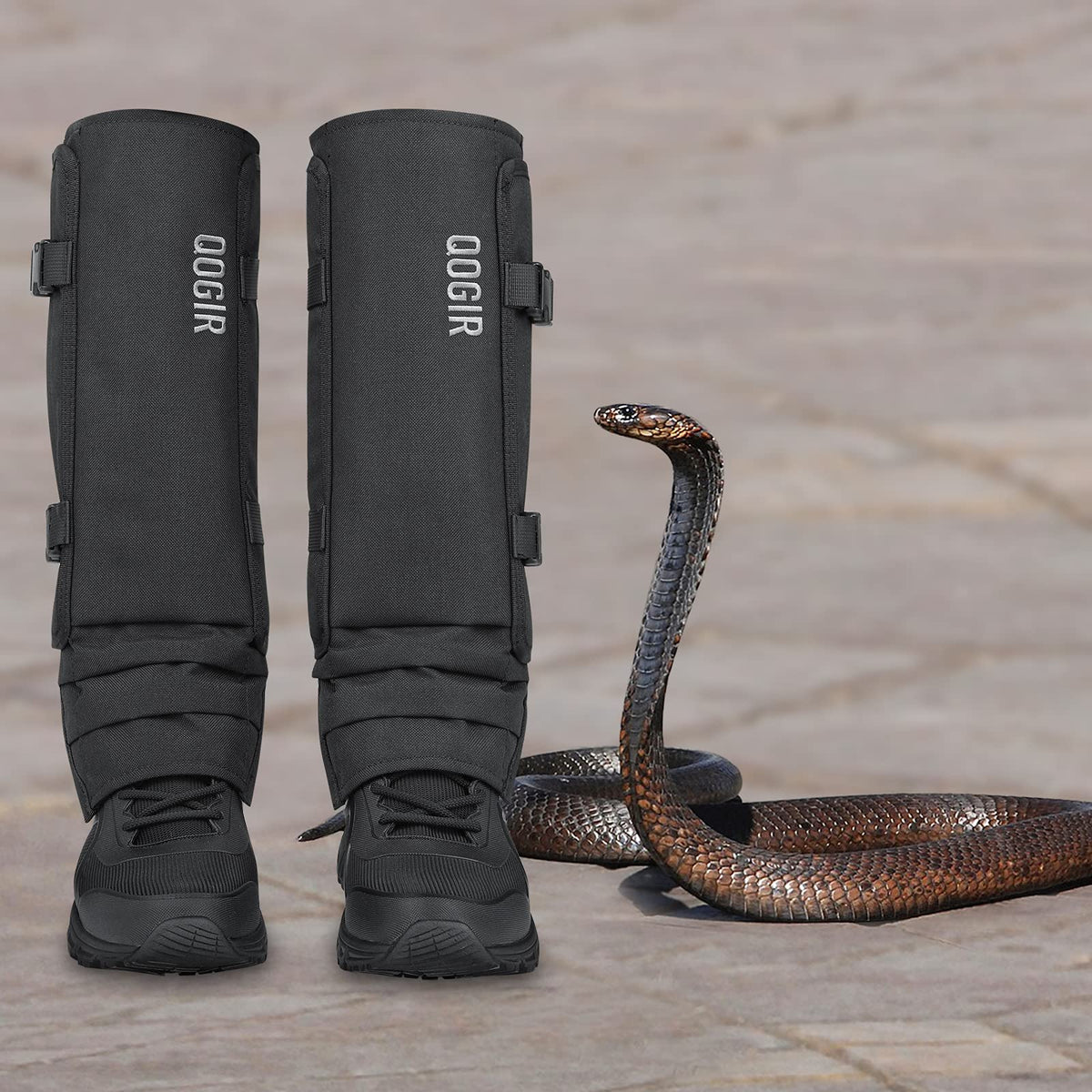 QOGIR Snake Gaiters Snake Chaps, Waterproof Snake Guards, Snake Bite Protection for Lower Legs, Snake Proof Chaps Fit for Men & Women, Adjustable Size
