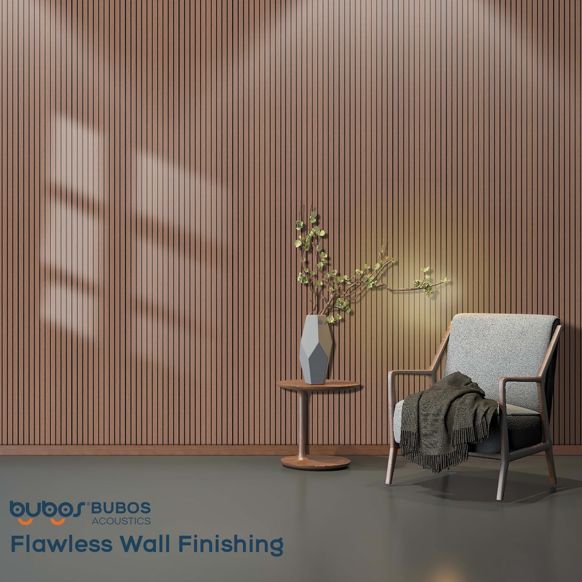 BUBOS 4 Pack Large Acoustic Panels,47.2"x23.6"Acoustic Wall Panel, Self-Adhesive Sound Proof Panel for Walls,Decorative Soundproof Panels for Recording Studio&Office (Walnut)