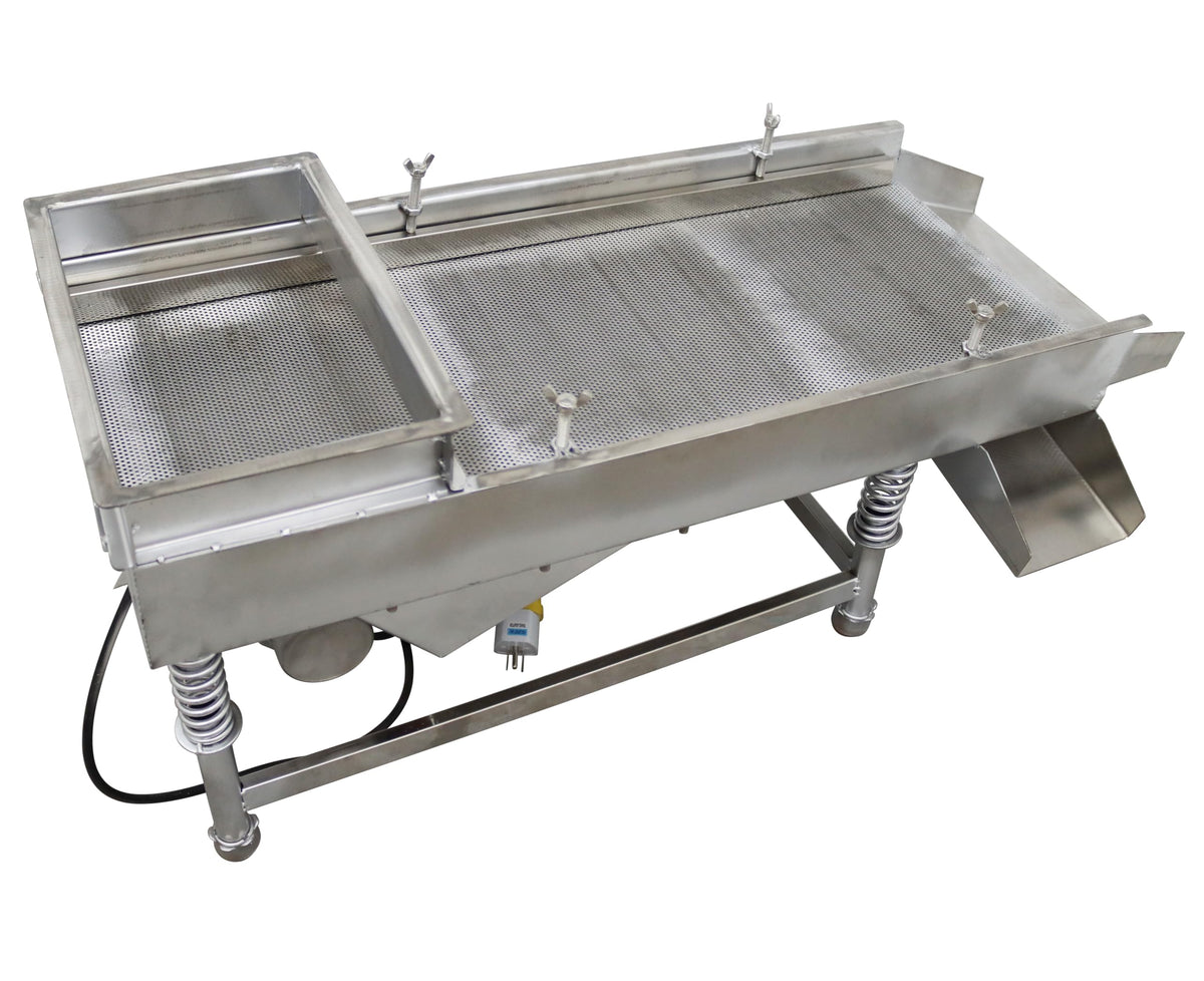 TECHTONGDA Straight Vibrating Sieve Screen Shaker Electric Linear Sifter Machine Stainless Steel One Layer One Motor 0.5mm Screen Size 11.8×29.5inch 110V