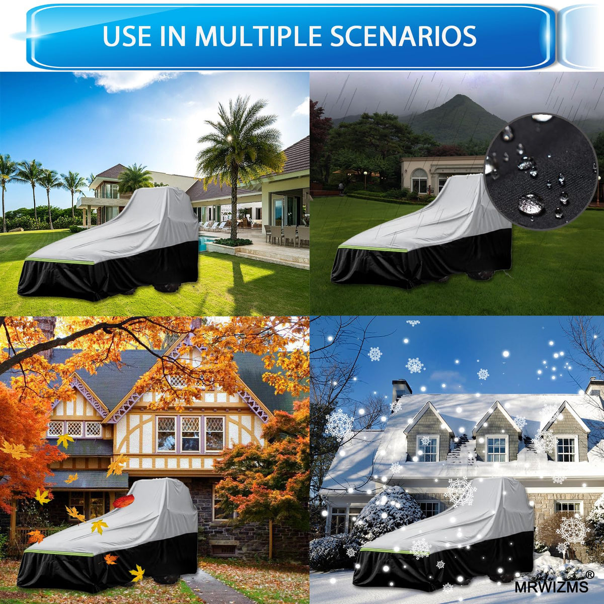 Tractor cover, Tractor covers waterproof heavy duty, New upgraded version, (189 L x 76 W x 86 H in), 600D Oxford cloth Waterproof, UV protection, Dustproof, Universal tractor cover