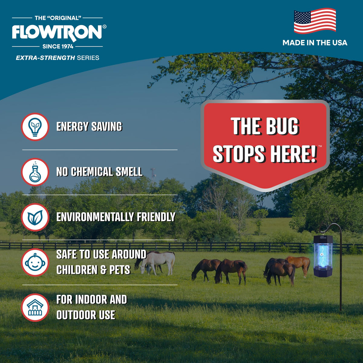 Flowtron Indoor/Outdoor Fly Control, 2000 sq.ft Indoor & 2 Acre Outdoor Insect Control with Dual Lure Method, 120W UV Light & Fly Sex Lure/Octenol for Flies and Mosquitoes, UL Certified