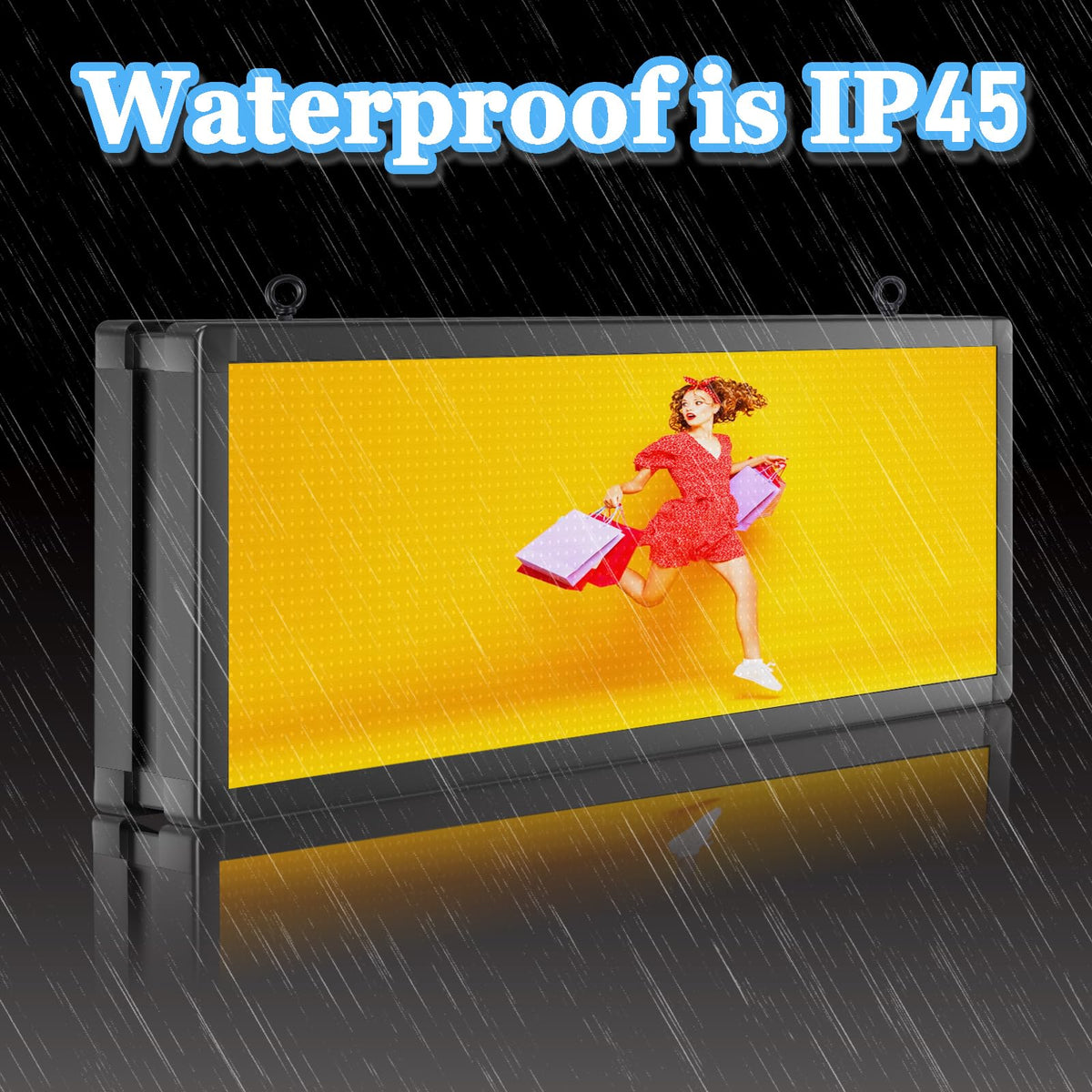 P10 Outdoor Full Color Programmable Double Sides LED Signs 39"x 14" with WIFI,Programmable Scrolling LED Display,Texts and Image Display for led Advertising Sign Board (Double sides)