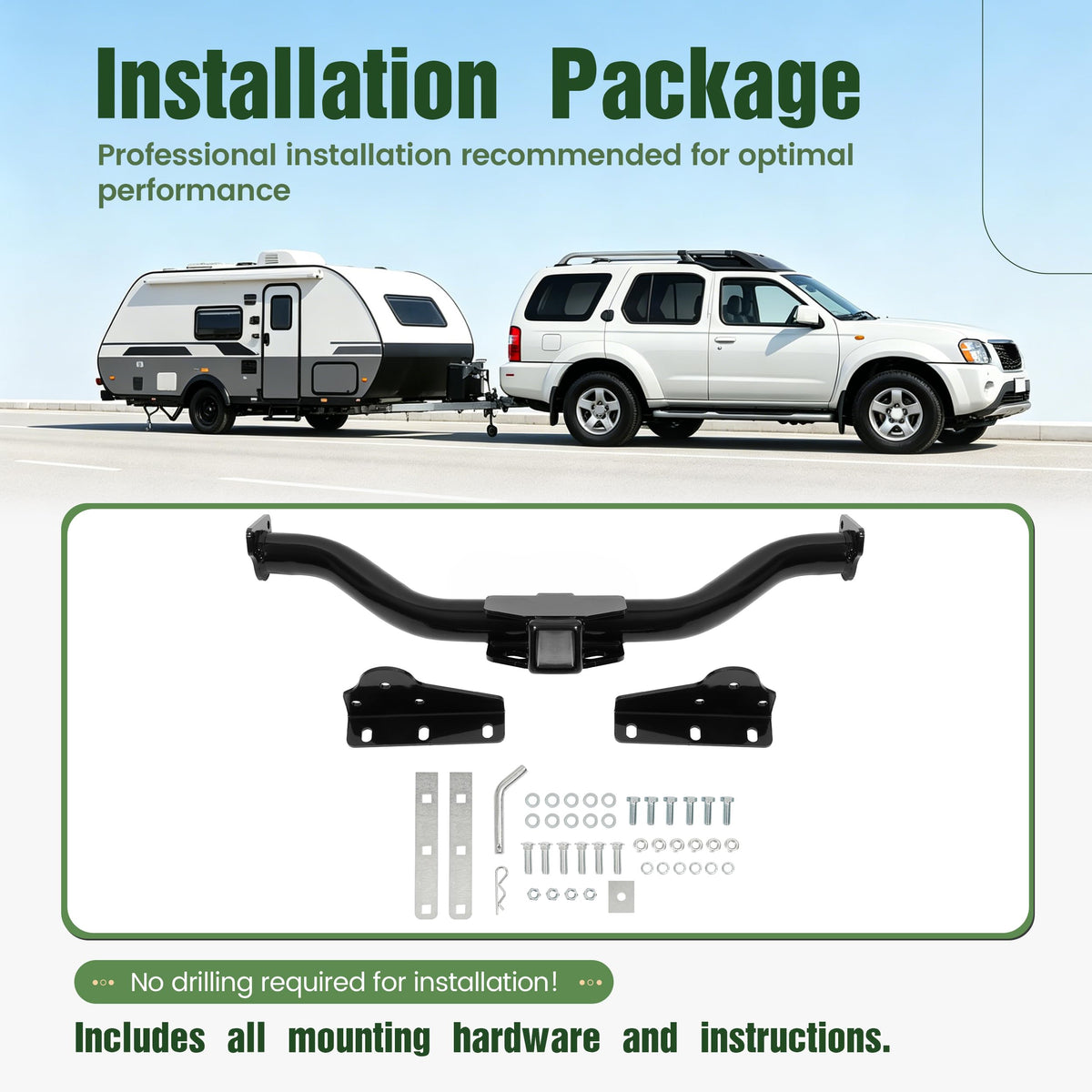 ALMULOO Trailer Tow Hitch 2 Inch Receiver Class 3 Compatible with 2000-2004 Nissan Xterra