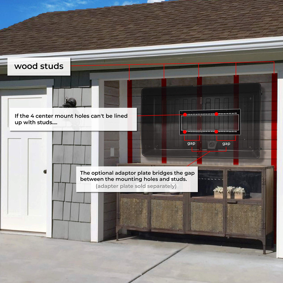 Storm Shell SS-65 Outdoor TV Enclosure, 56-65 inch, Black
