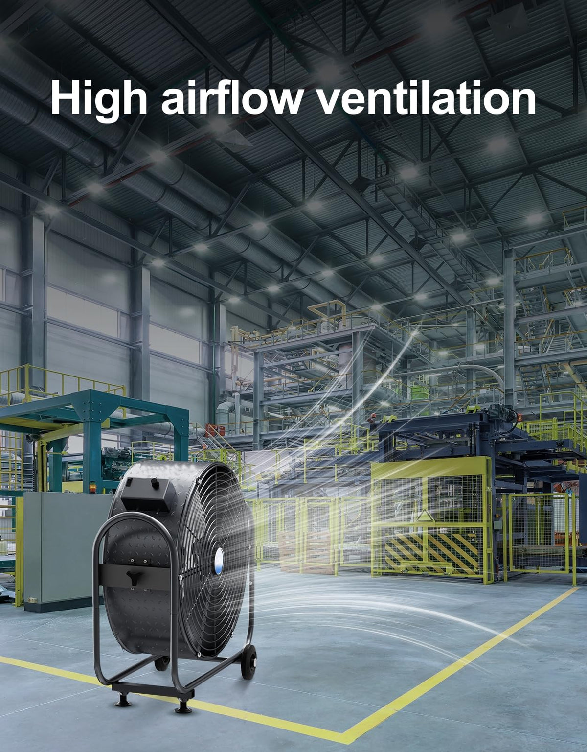 iLiving 24" BLDC Air Circulator High Velocity Floor Fan, 115V, 265W, Grey (ILG8M24-70EC)