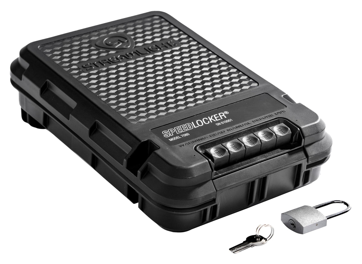 Streamlight 59000 SpeedLocker Personal Portable Lockable Storage Container with User-Selectable Lock Combinations, Black