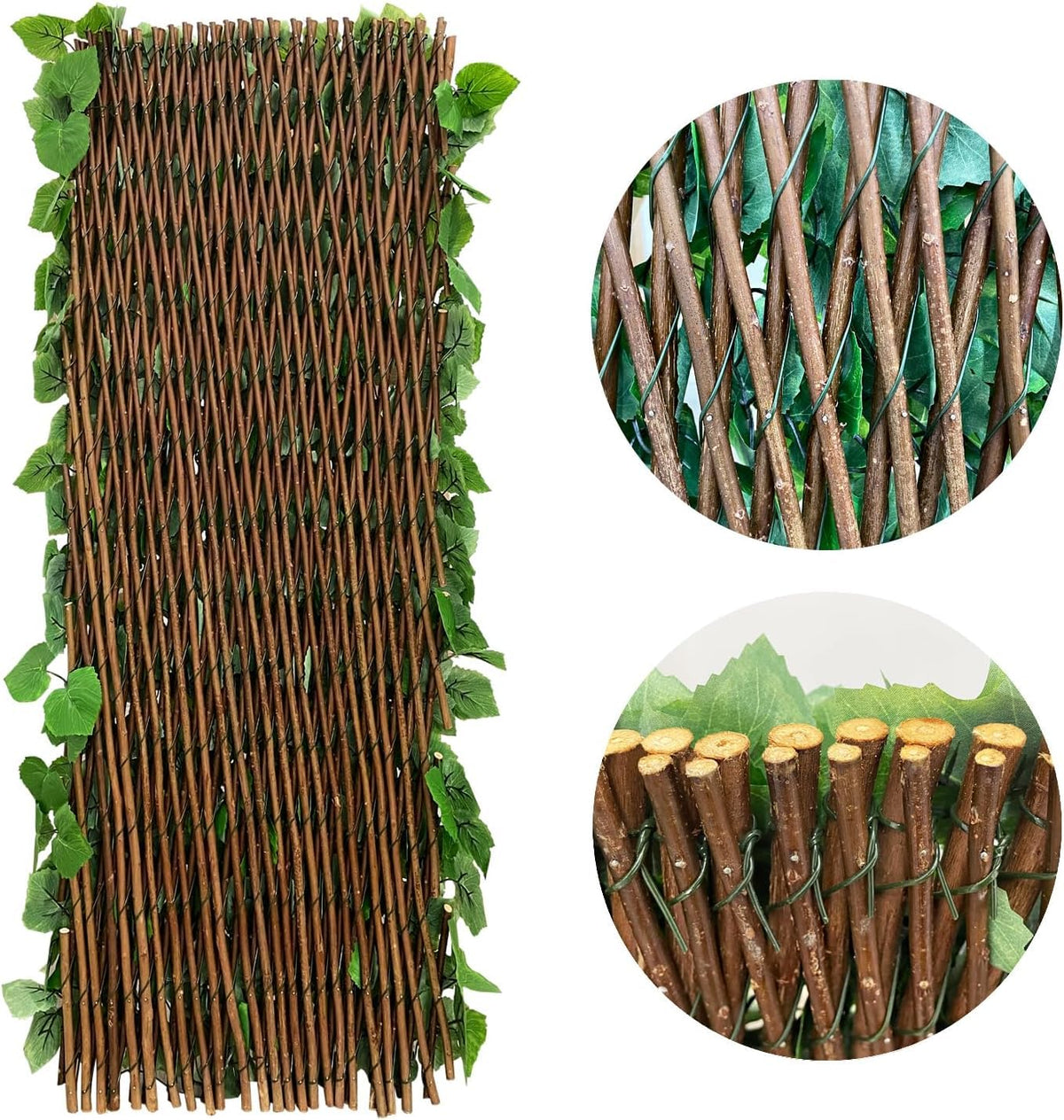 Expandable Fence Privacy Screen for Balcony Patio Outdoor,Decorative Faux Ivy Fencing Panel,Artificial Hedges