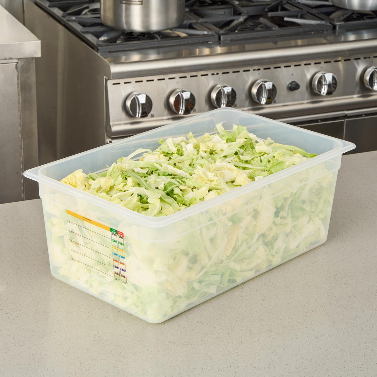 Restaurantware Food Storage Container 10 Pack of 20.7 x 12.6 x 7.8 Inches Plastic Stackable Storage Box White Reusable Label Container Dishwasher Safe For Restaurants And Kitchens