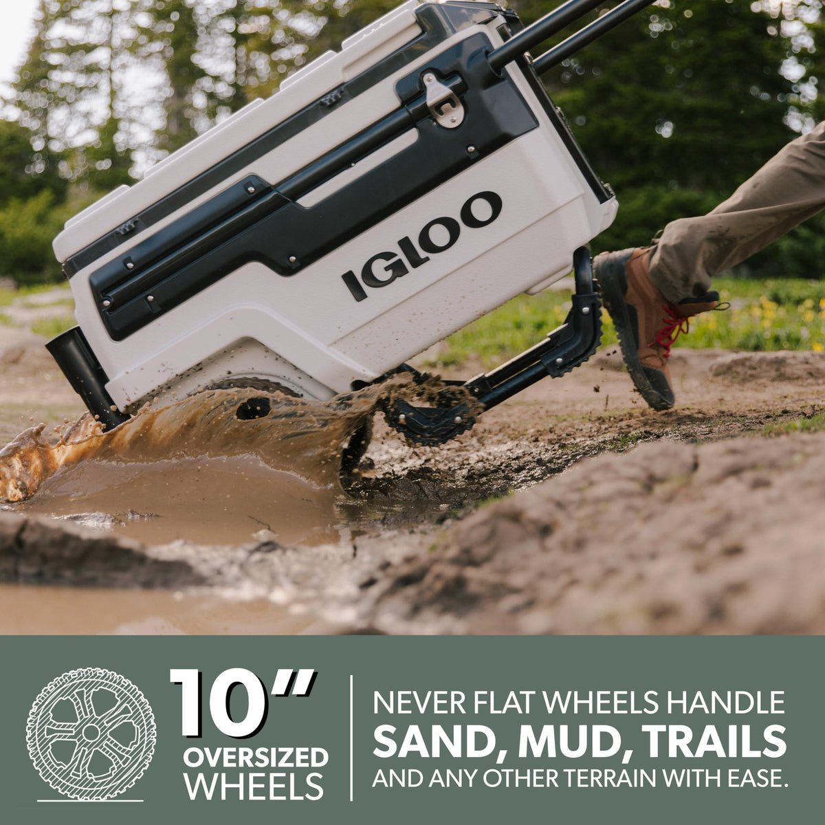 Igloo Trailmate Journey 70Qt Wheeled Cooler, Insulated Hard Shell Ice Chest, Sportsman