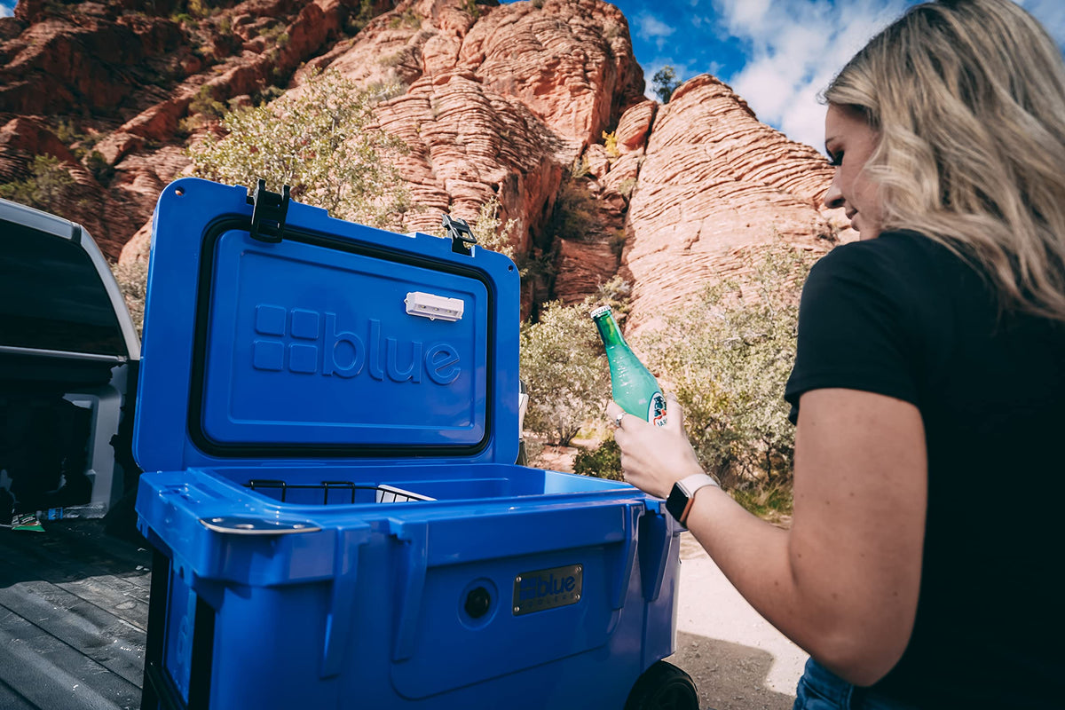 Blue Coolers Ice Vault – 60 Quart, Roto-Molded Ice Cooler with Wheels | Large Ice Chest Holds Ice up to 10 Days | Trademark Blue