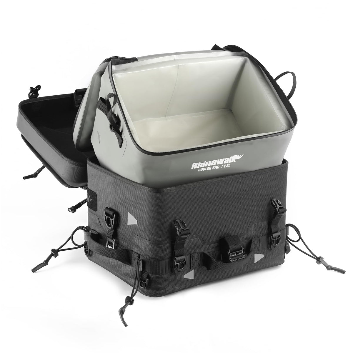 Rhinowalk Waterproof Motorcycle Cooler Tail Bag Top Case– 36L Hard Shell Case + 22L Insulated Insert Bagfor Outdoor Adventures (MFT2302)