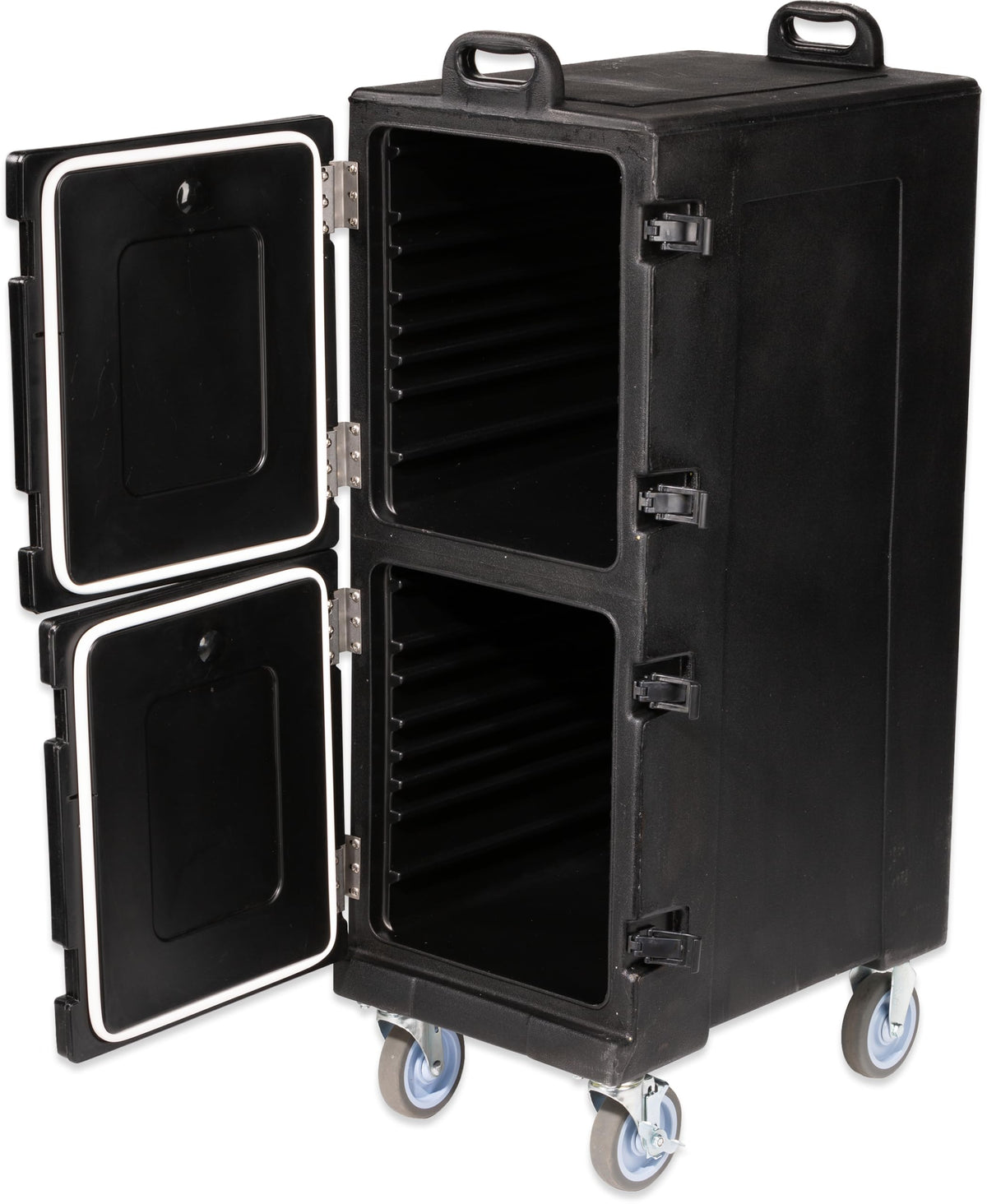 Carlisle FoodService Products Cateraide Insulated Front Loading Food Pan Carrier with Casters for Catering, Events, and Restaurants, Plastic, 10 Pans, Black
