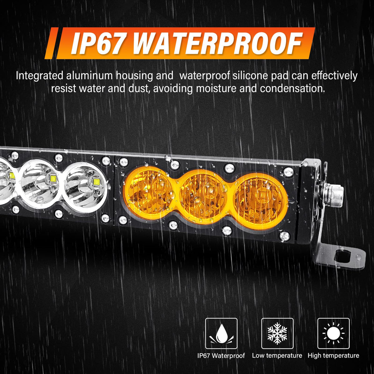 Willpower 54 inch LED Light Bar Single Row Dual Color 300W Off Road Light Bar White Amber Combo LED Work Light Truck UTV 4x4 Cars SUVs ATVs Boats Fog Driving Light with Wiring Harness kit