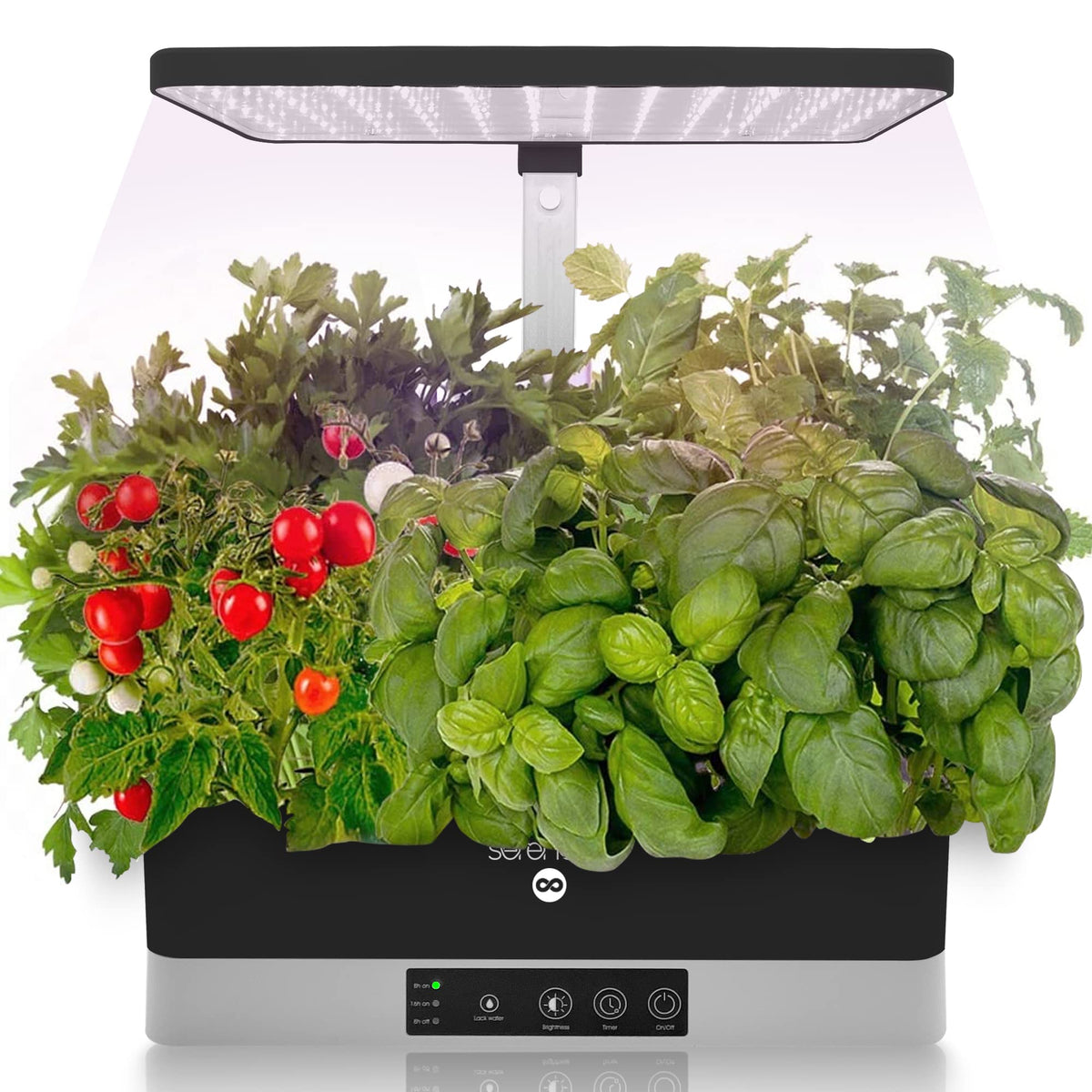 Hydroponic Herb Garden 11 Pods, Indoor Growing System,Smart Indoor Plant System w/Height Adjustable LED Grow Light (Black)