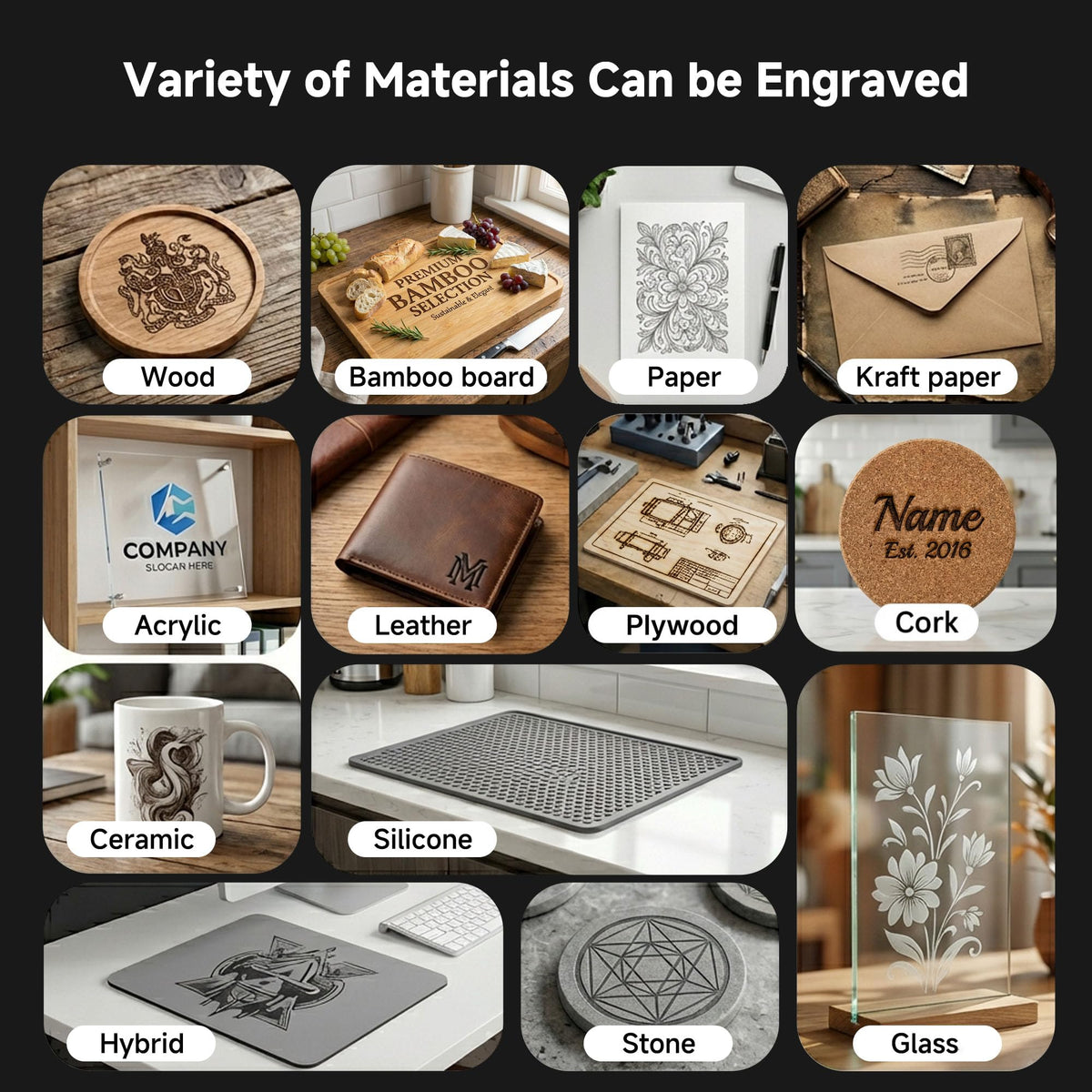 Artilume Laser Engraver 3000mW APP-Control Foldable Design with Height Extension and Protective Enclosure 0.01mm Precision 200x150mm Engraving Area for Wood Leather Acrylic for Beginners (T1-P)