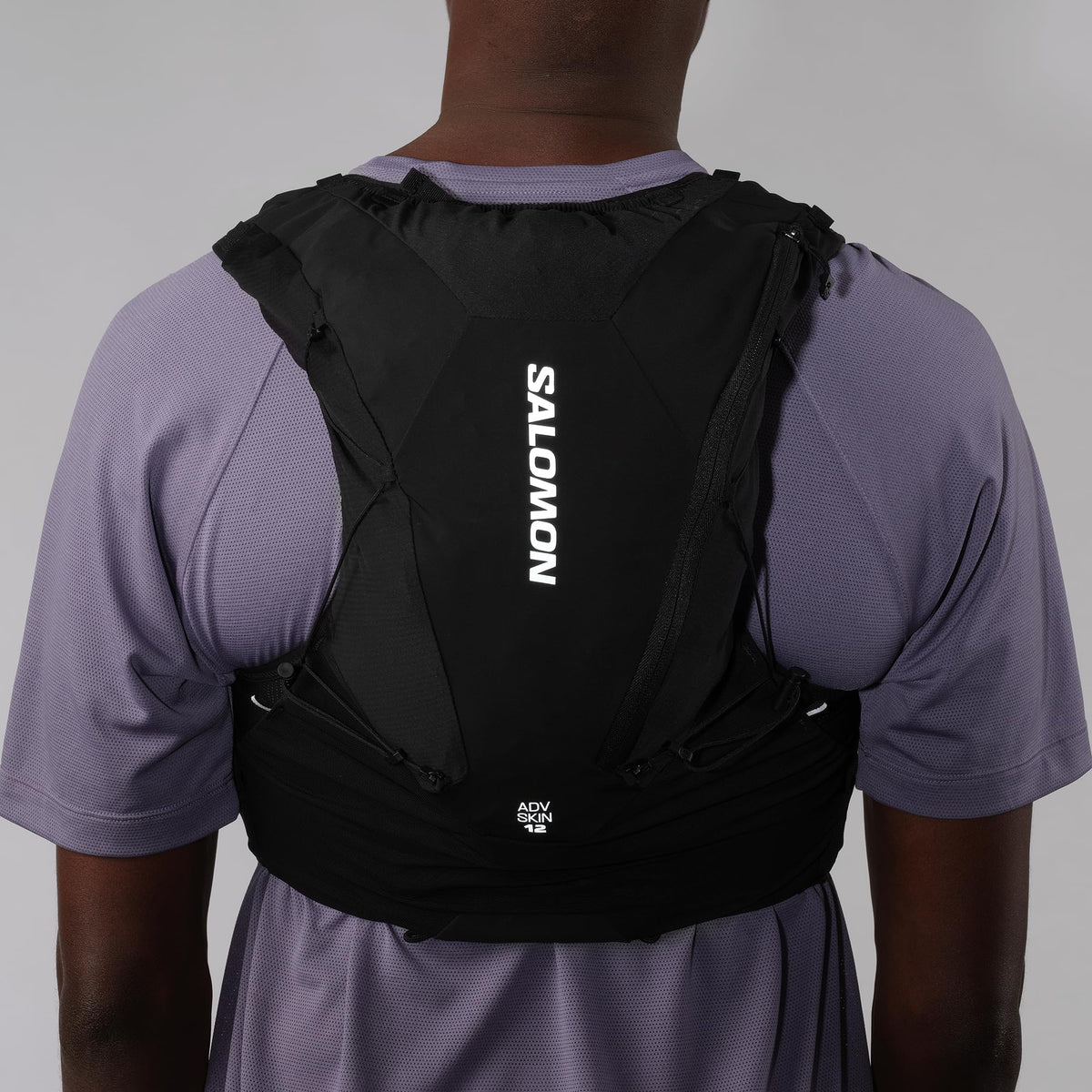 Salomon Unisex Advance Skin 12 | 12 Liter Hydration Trail Running Vest, Black, Medium