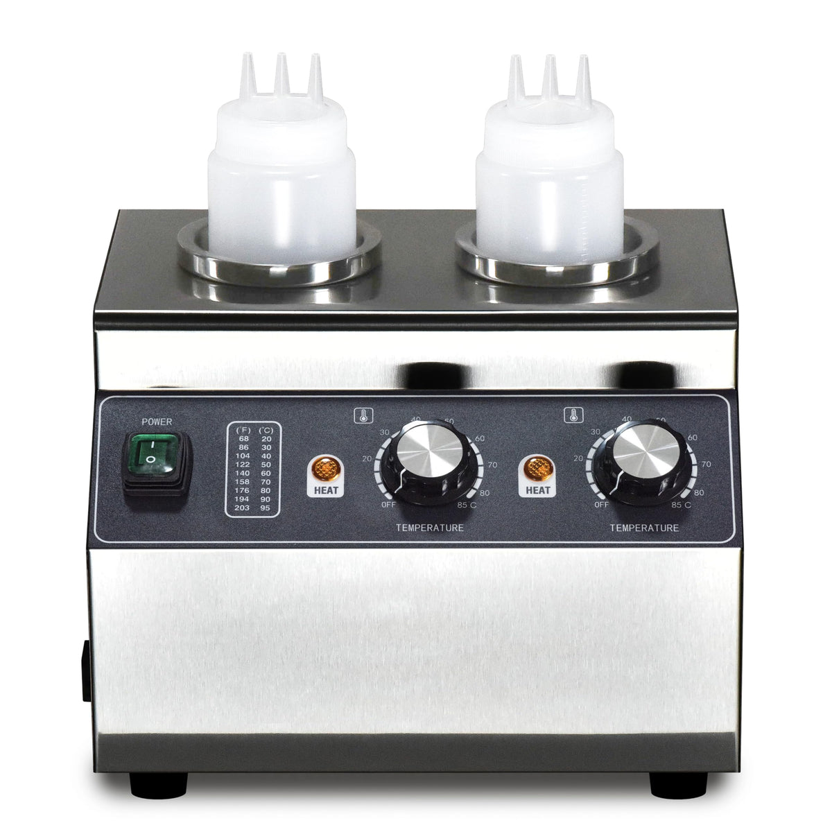 Electric Cheese Sauce Warmer Nacho Cheese Dispenser Warmer ， Commercial Cheese Dispenser, Hot Fudge Bottle Warmer for Cheese Chocolate Hot Fudge Caramel 86-185℉ 110V