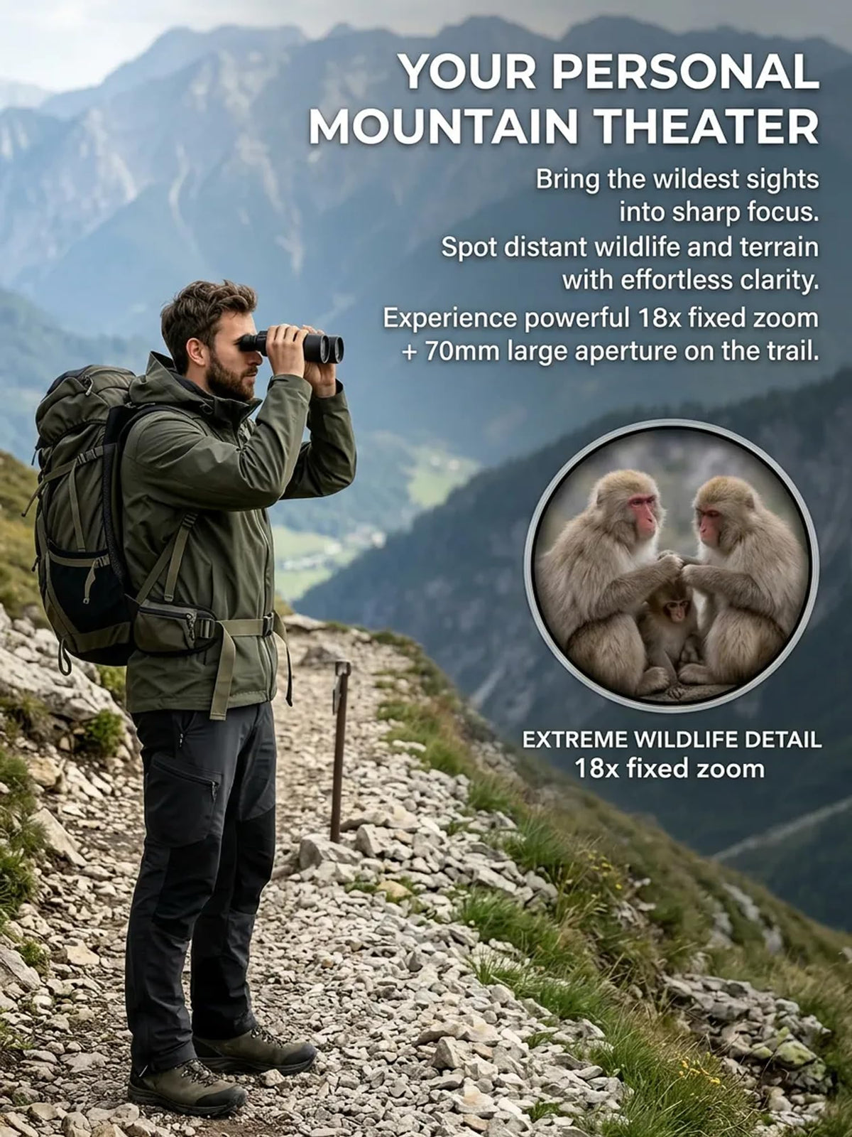 18x70 High Power Binoculars for Adults, Professional 70mm Large Aperture for Astronomy & Stargazing, Ultra-Bright Long Range Binoculars for Low Light & Coastal Observation
