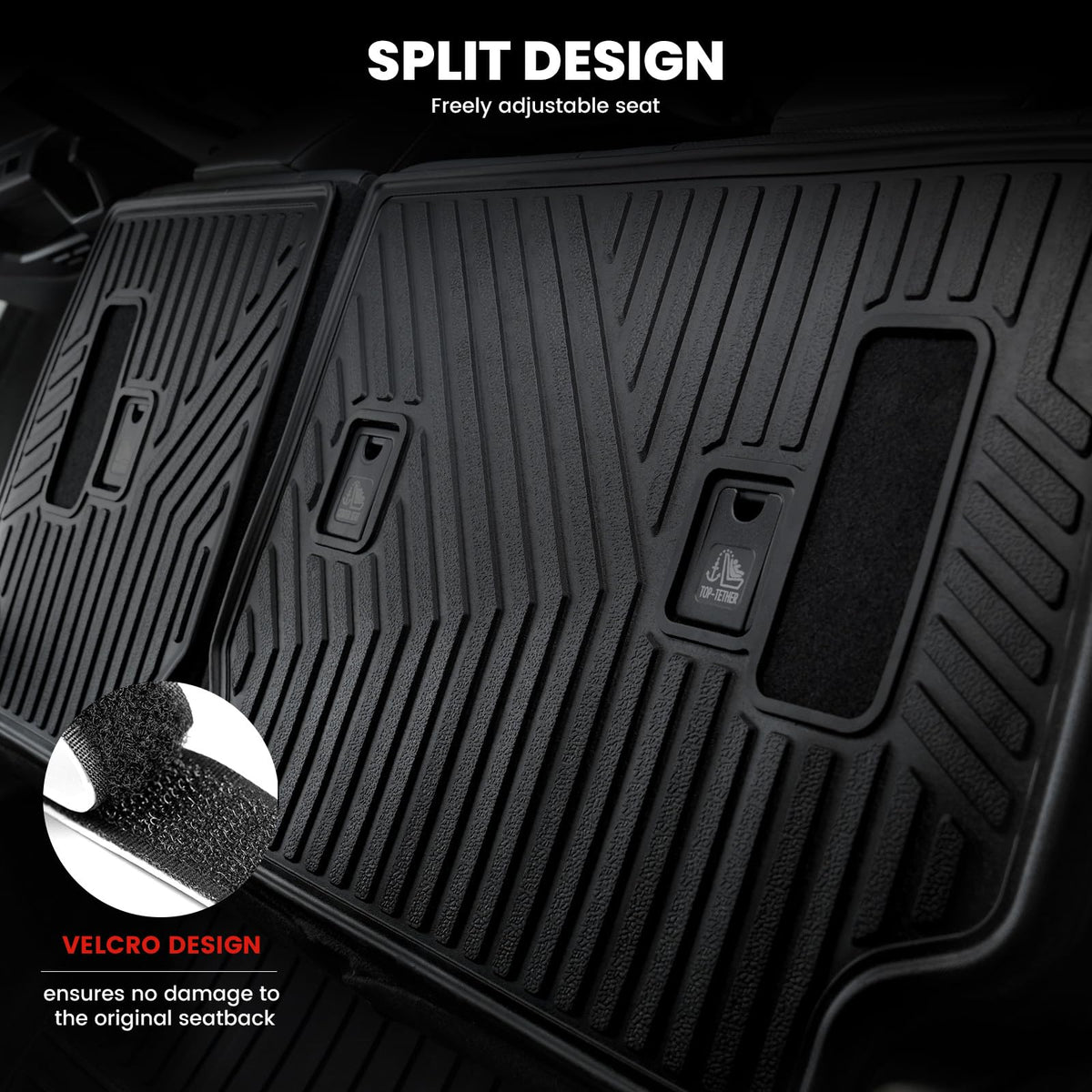 LASFIT Cargo Mat for Toyota 4Runner 2010-2024 (Only Fit 5-Seats) Back Seat Protector for 5th gen 4Runner Seater Accessories (Fit W/O Sliding Cargo Tray, Rear Backrest Mats+Rear Trunk Mat)