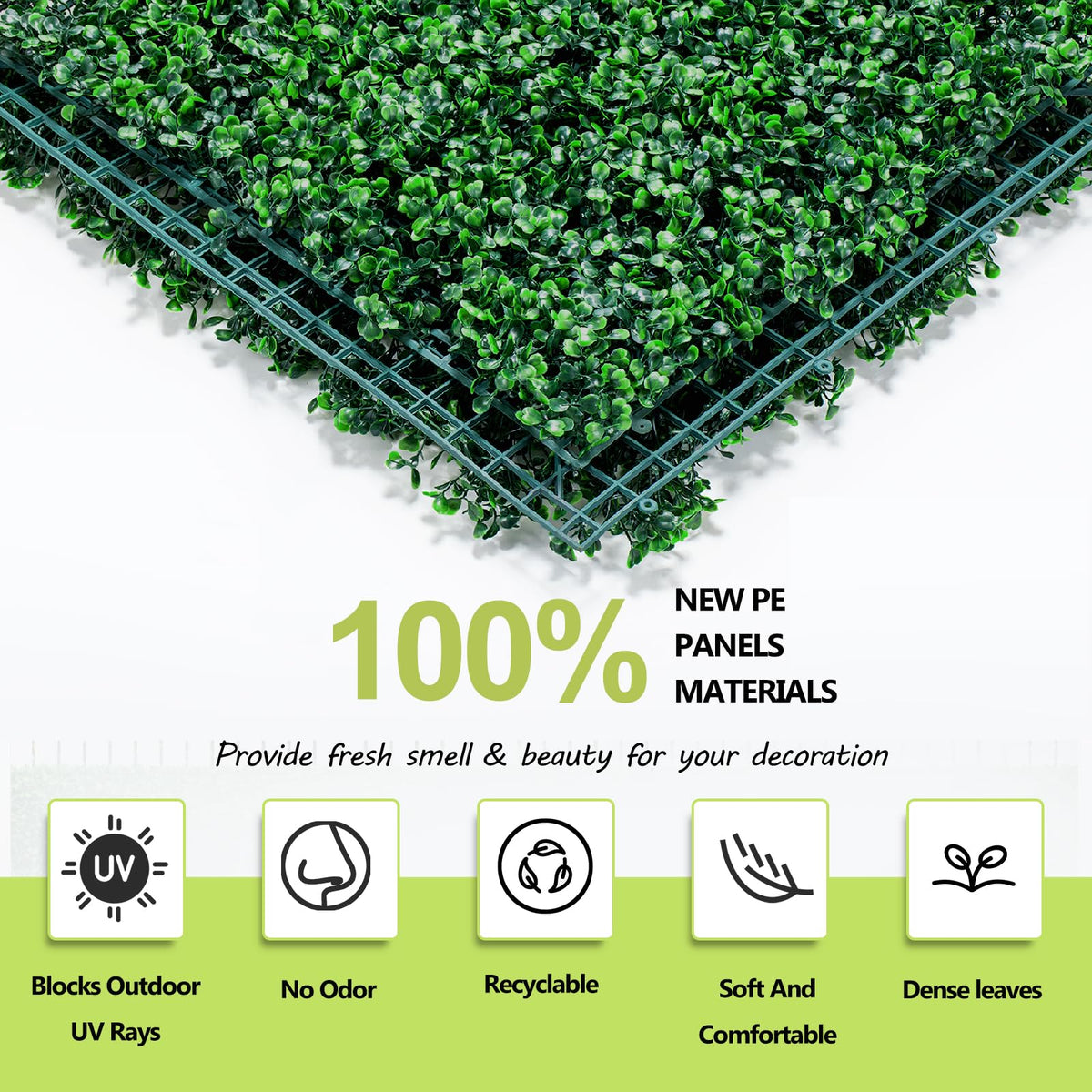 AOKIE 48x120 in Artificial Grass Roll Wall(40 sq ft), Boxwood Hedge Wall Panels UV-Anti Grass Backdrop Wall Decor, Greenery Privacy Hedge Screen for Indoor Outdoor Patio Balcony, Party Garden Fence