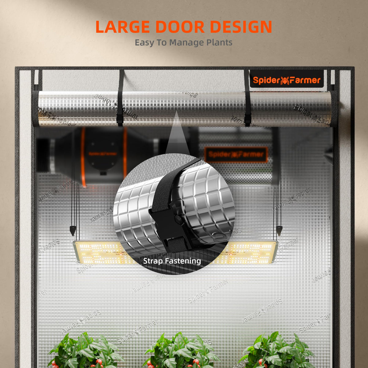 Spider Farmer Pro Series 4.6x2.3x6.6 Grow Tent, 55"x28"x80" with Roll-up Door, Observation Window Floor Tray, 2000D Thicken Mylar Canvas, 4x2 for Hydroponic Indoor Growing for SF2000, SE4500, G4500