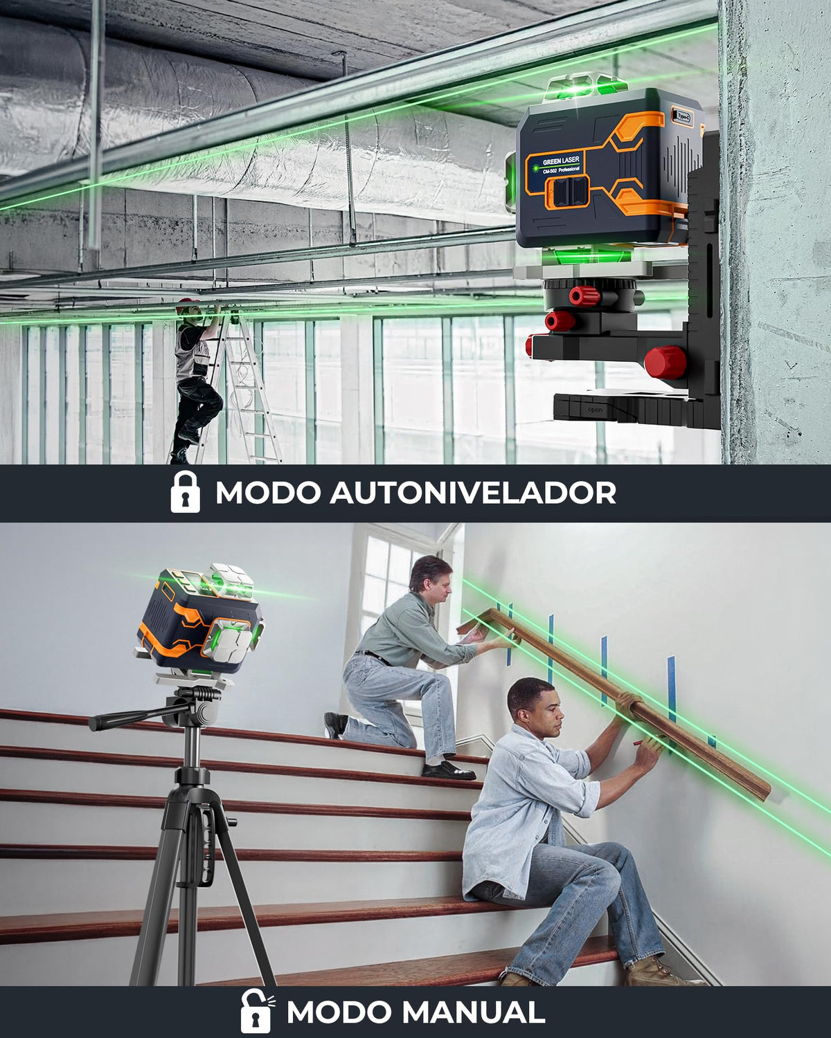 CIGMAN 4x360° 16 Lines Laser Level with Remote&APP Control, Green Self Leveling Cross Line Laser, 4D Vertical/Horizontal Line for Construction, Home Renovation, Picture Hanging