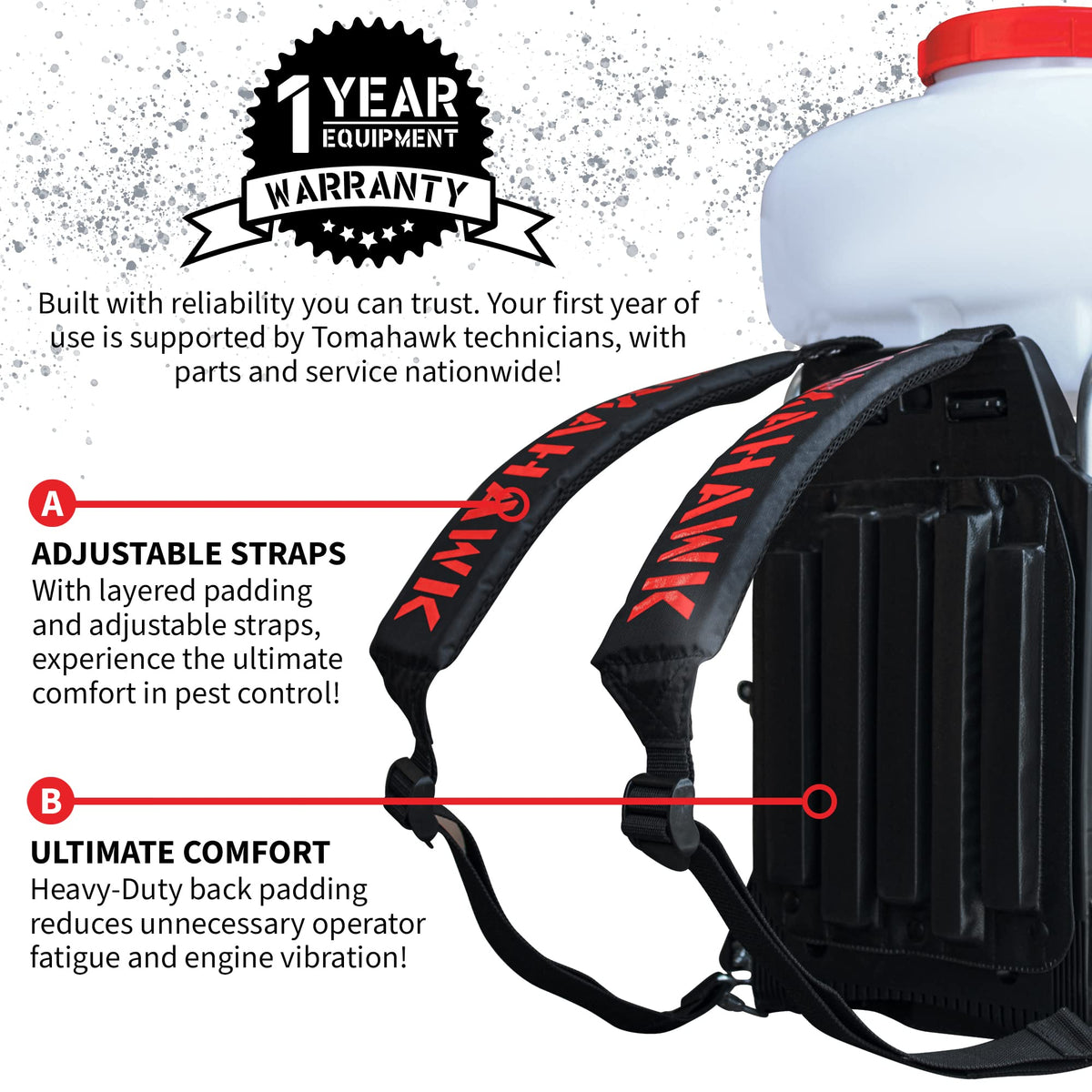 Tomahawk Power 3HP Backpack Mosquito Fogger Leaf Blower 3.7 Gallon Tank Garden Sprayer (Turbo Fogger)
