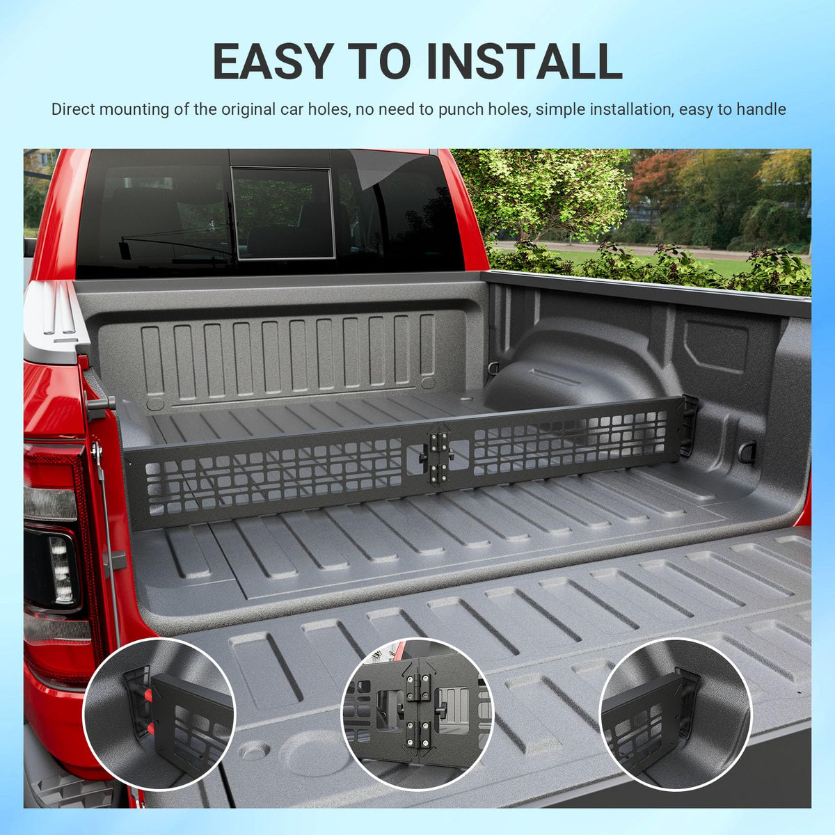 SZYANG Truck Bed Divider Compatible with 2019-2025 Dodge Ram 1500 Cargo Manager Molle Panel Truck Bed Organizer Replacement for 2019-2025 Dodge Ram Accessories