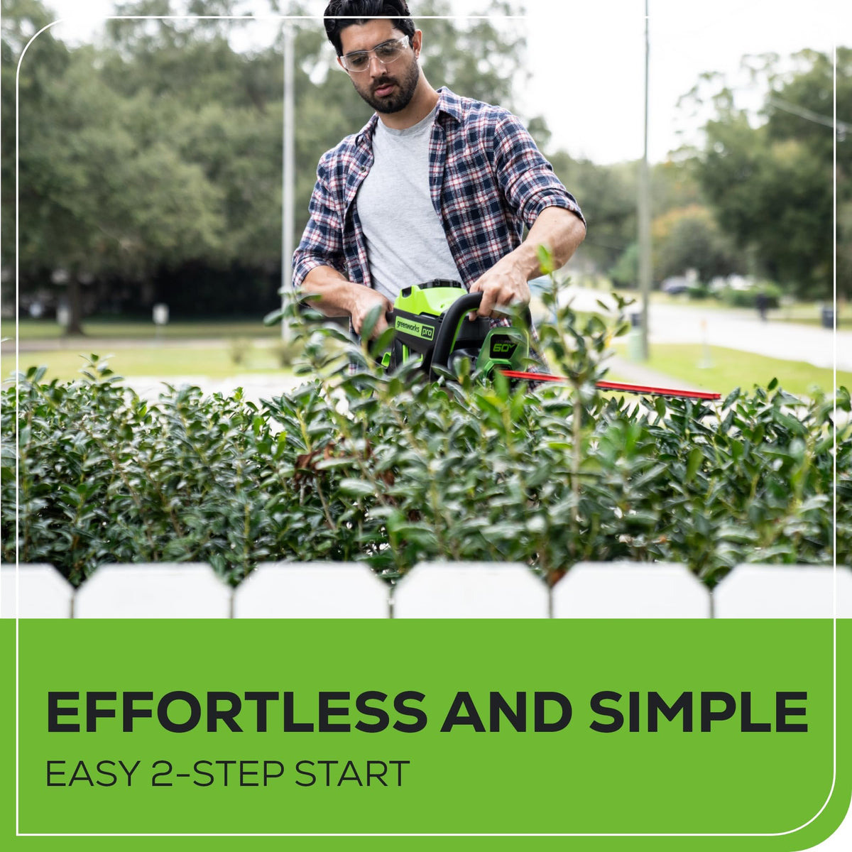 Greenworks 60V 26" Brushless Cordless Battery-Powered Hedge Trimmer, 2.0Ah Battery and Charger Included
