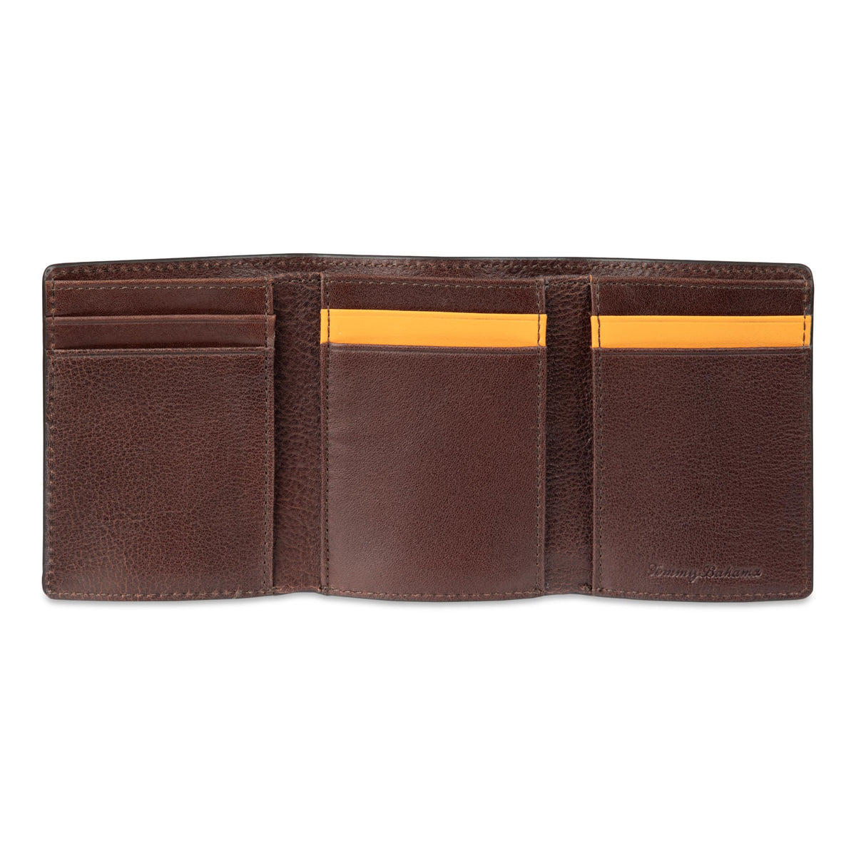 Tommy Bahama Mens Leather Trifold Wallet Brown