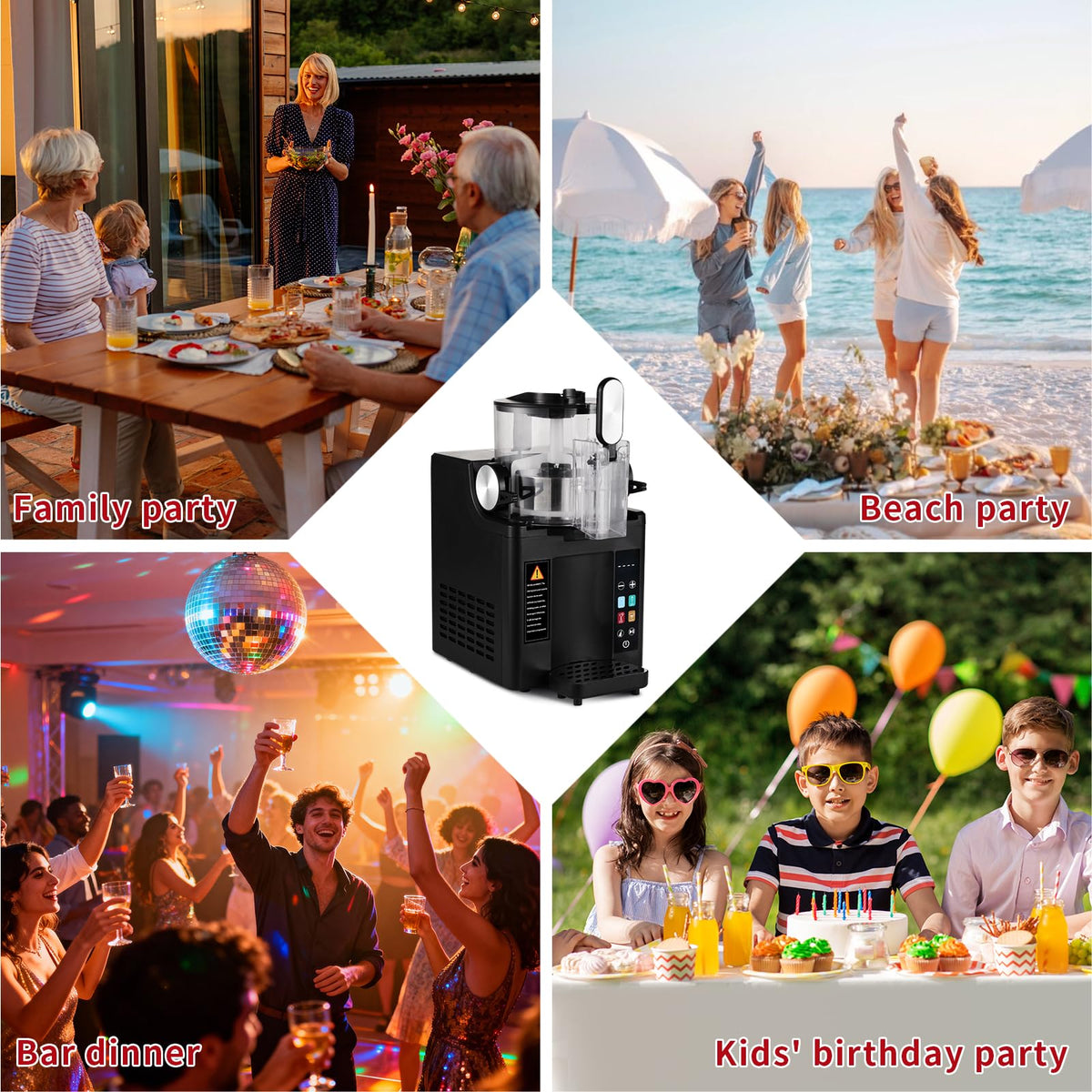 Slushie Machine& Soft Serve Ice Cream Maker, Slushie Machine for Home,Frozen Drink Machine, No Ice Needed, Self Cleaning Slushy Machine, Perfect for Milkshake, Frozen Margaritas, Cocktail and More